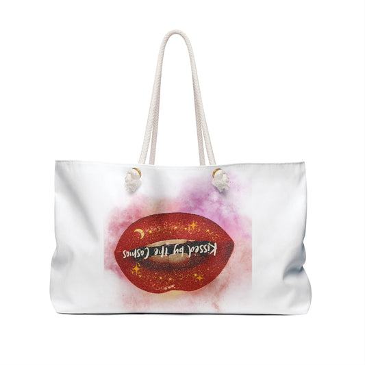 Chic Weekender Bag with Cosmic Kiss Design, Beach Bag, Travel Tote, Gift for Her, Lounge Bag, Overnight Bag