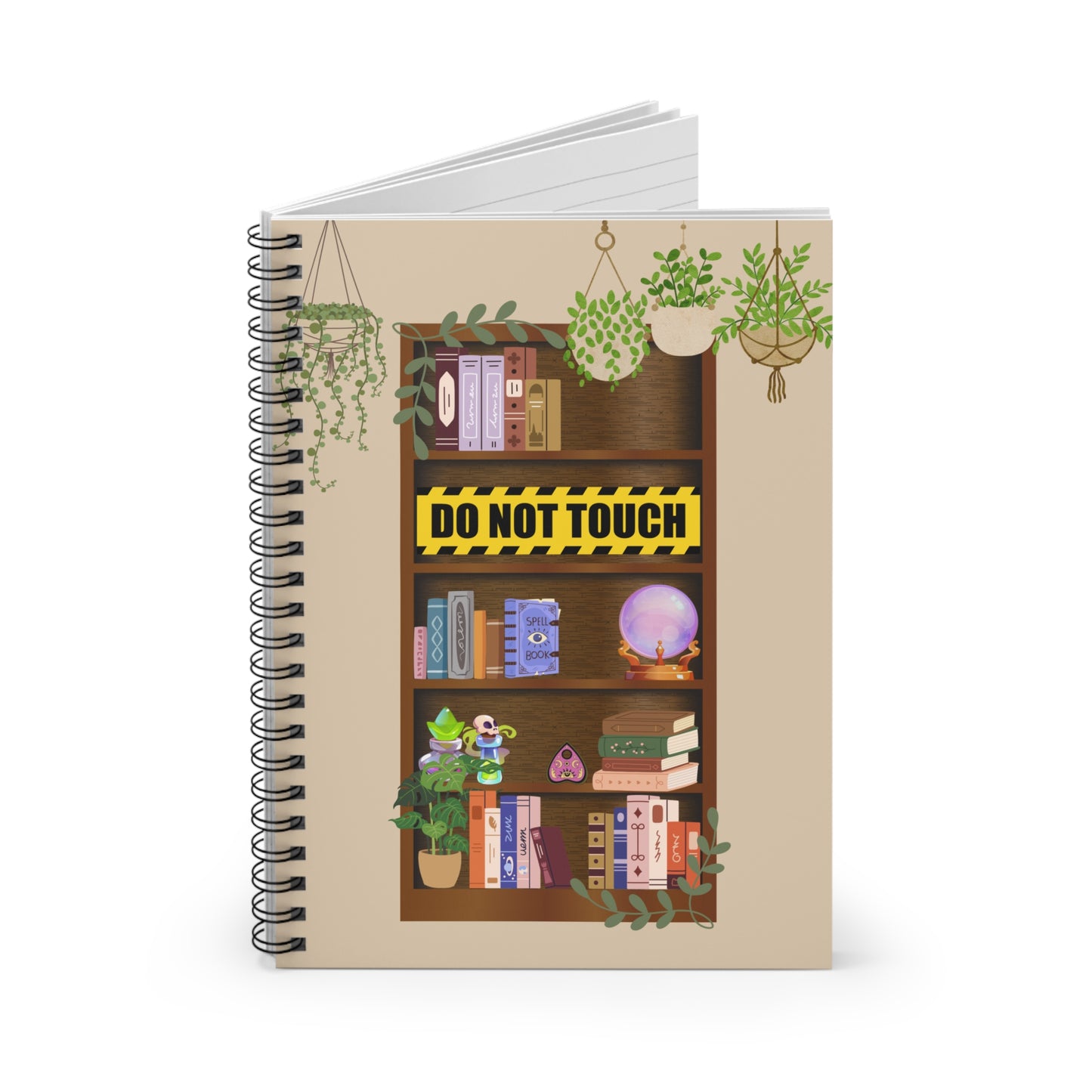 Whimsical Spiral Notebook - Perfect for Writers, Students, & Book Lovers, Do Not Touch Design, Journaling, Gift, School Supplies