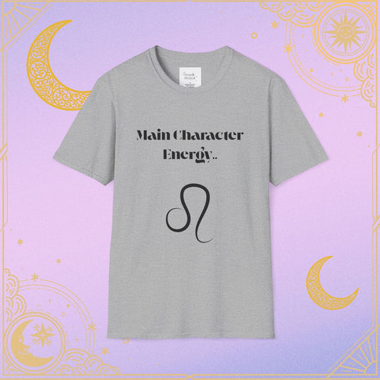 Main Character Energy Unisex T-Shirt, Astrology Tee, Gift for Leo, Casual Wear, Zodiac Shirt, Birthday Gift, Trendy Top
