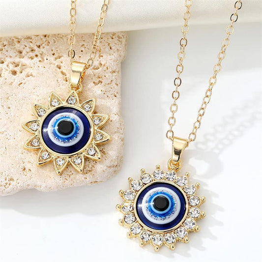 Evil Eye Protection Necklace for Women Girl Delicate Cubic Zirconia