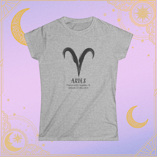 Aries Zodiac Women's Tee, Astrology Shirt, Birthday Gift for Aries, Horoscope Top, Celestial Fashion, Zodiac Apparel