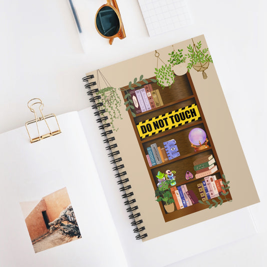 Whimsical Spiral Notebook - Perfect for Writers, Students, & Book Lovers, Do Not Touch Design, Journaling, Gift, School Supplies