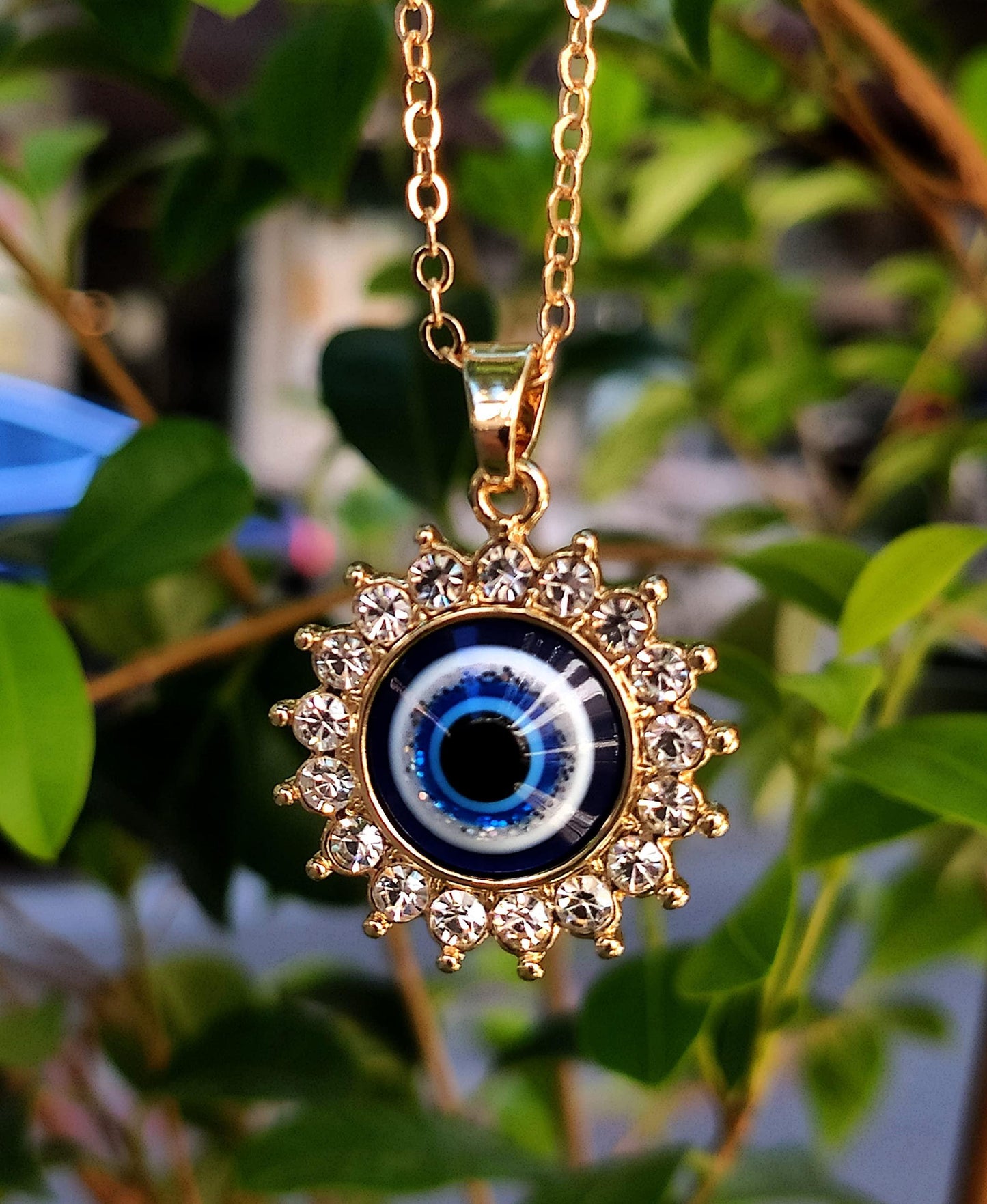 Evil Eye Protection Necklace for Women Girl Delicate Cubic Zirconia
