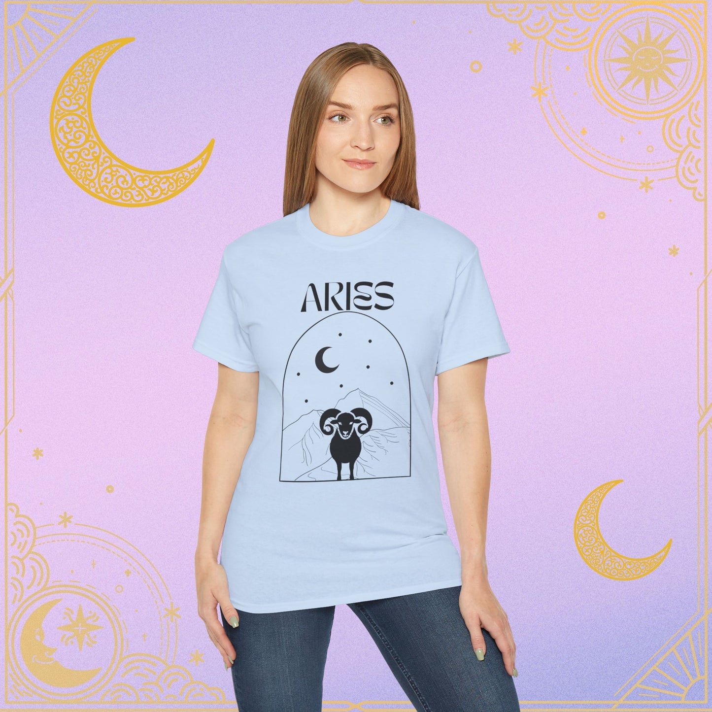 Astrology Aries Tee, Unisex Cotton Shirt, Zodiac Graphic T-Shirt, Birthday Gift, Horoscope Apparel, Astrology Fashion