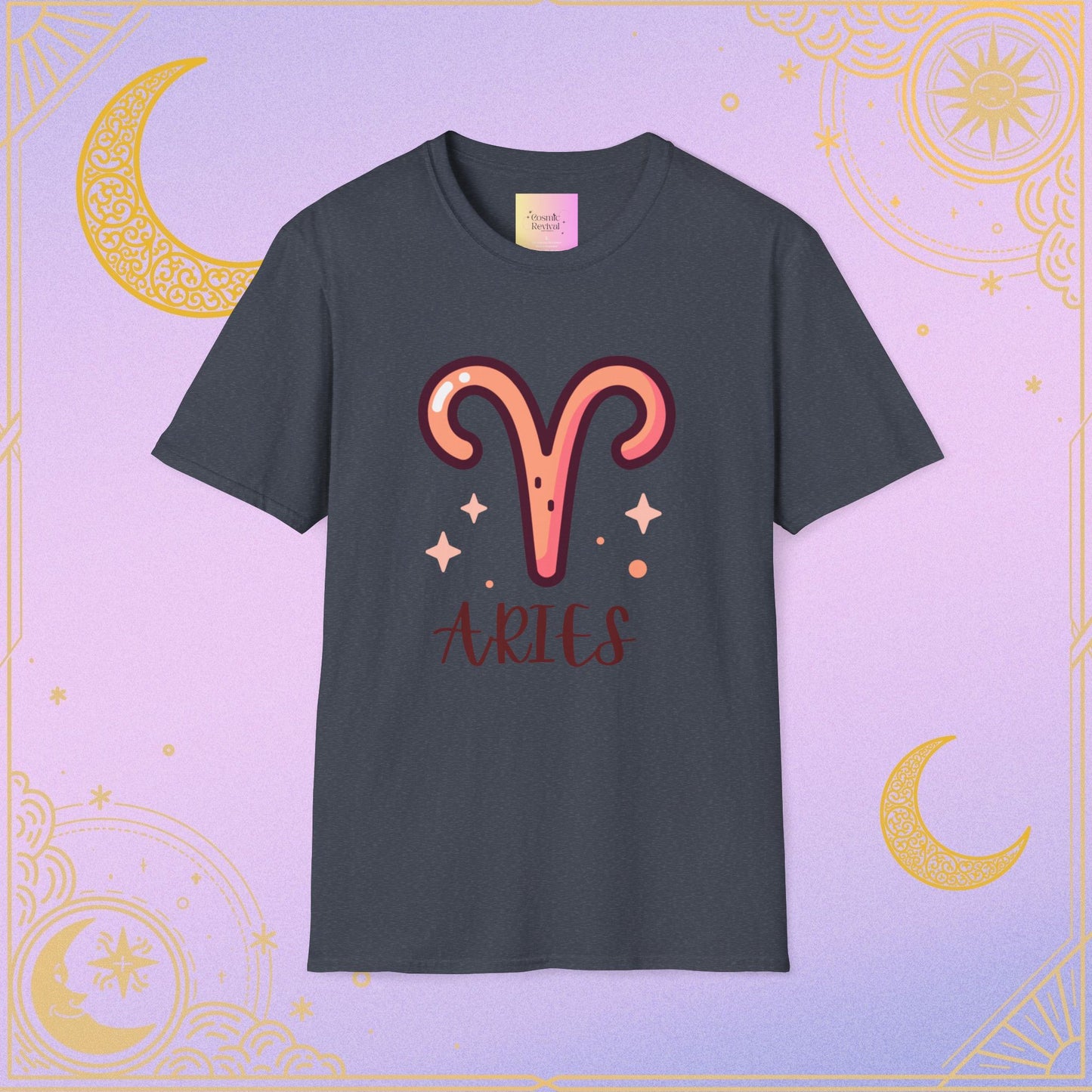 Aries Zodiac T-Shirt for Astrology Lovers, Horoscope Tee, Unisex Softstyle Shirt, Birthday Gift, Celestial Fashion
