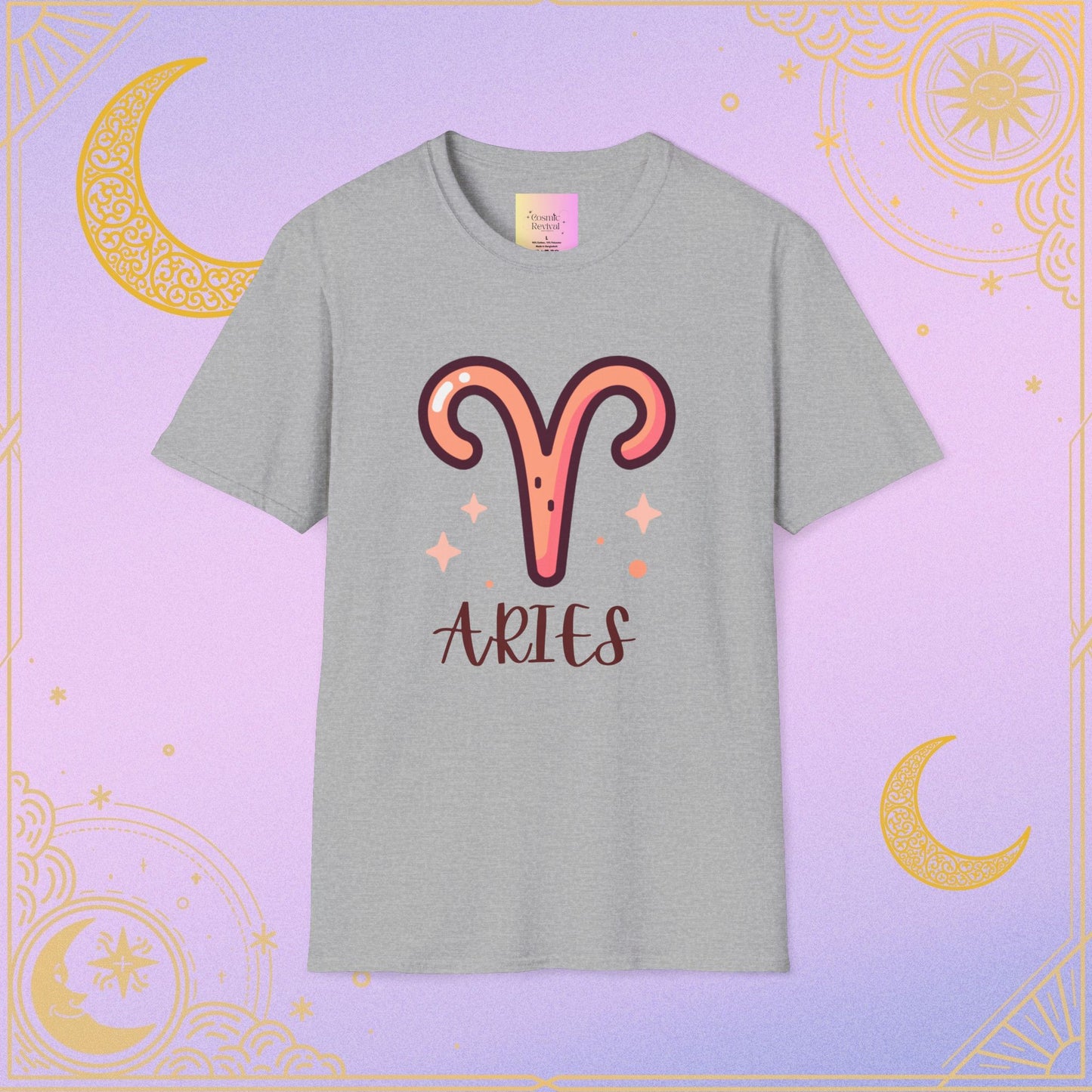 Aries Zodiac T-Shirt for Astrology Lovers, Horoscope Tee, Unisex Softstyle Shirt, Birthday Gift, Celestial Fashion