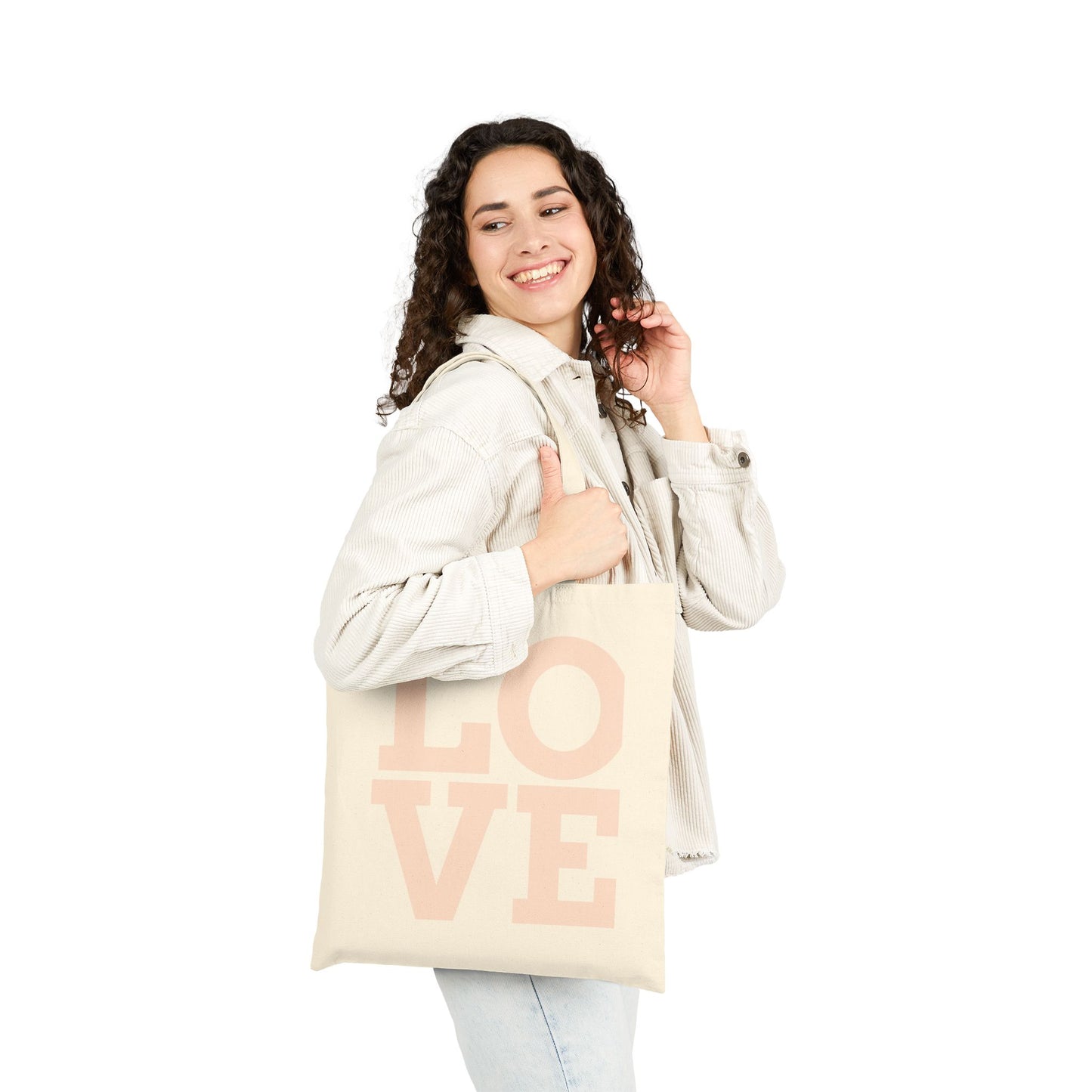 Love Canvas Tote Bag - Eco-Friendly Shopping, Gift for Her, Beach Bag, Grocery Tote, Stylish Everyday Use