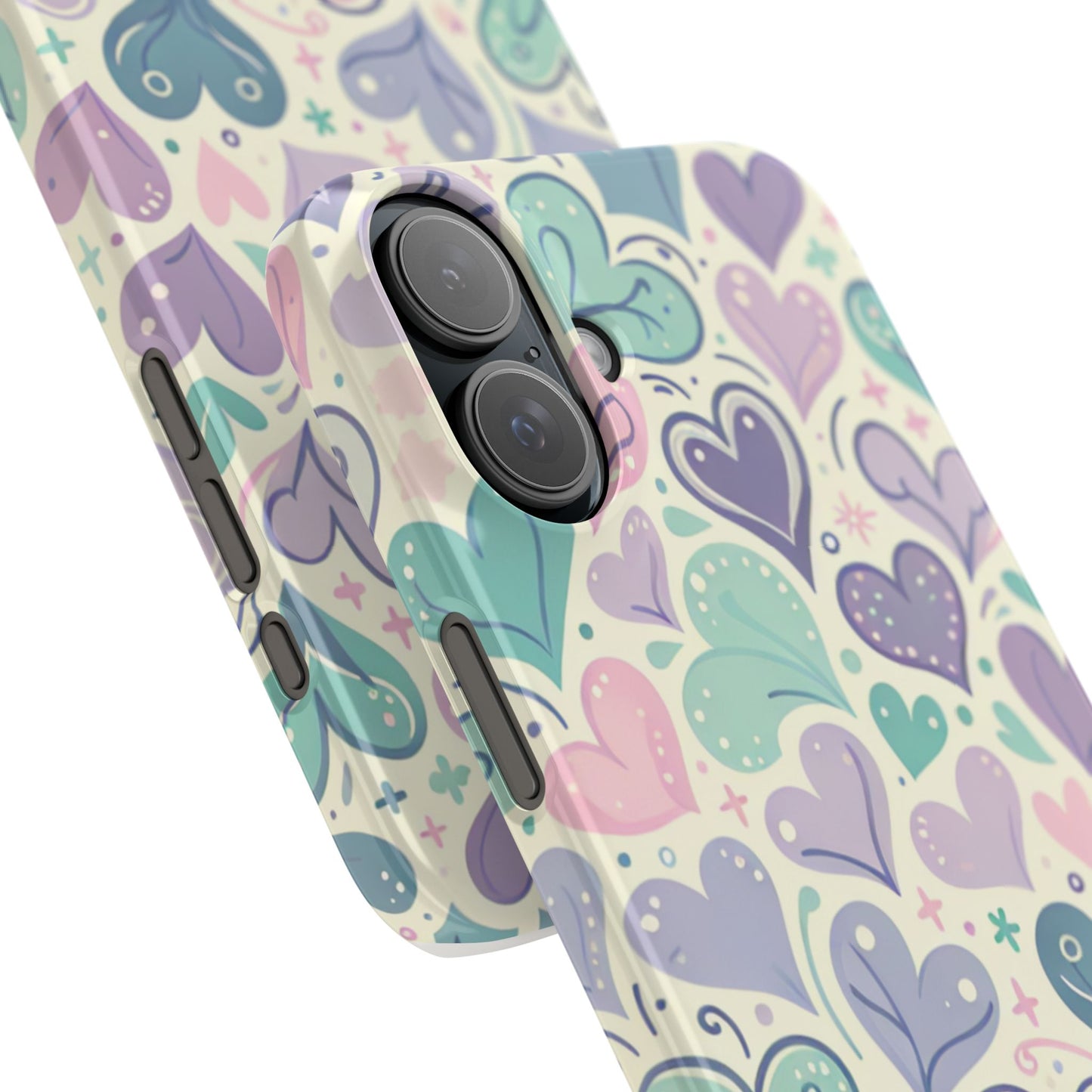 Whimsical Heart Slim Phone Case - Cute Coaster, Valentine's Gift, Gift for Her, Love-themed Case, Colorful Phone Accessory