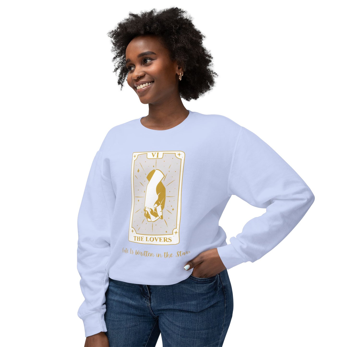 Unisex Tarot Lovers Sweatshirt, Romantic Gift, Astrology Apparel, Cozy Crewneck, Relationship Celebration, Thoughtful Present