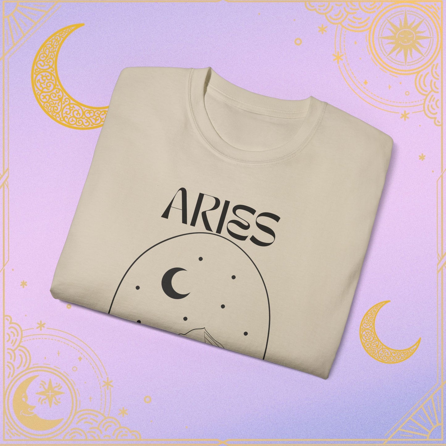 Astrology Aries Tee, Unisex Cotton Shirt, Zodiac Graphic T-Shirt, Birthday Gift, Horoscope Apparel, Astrology Fashion