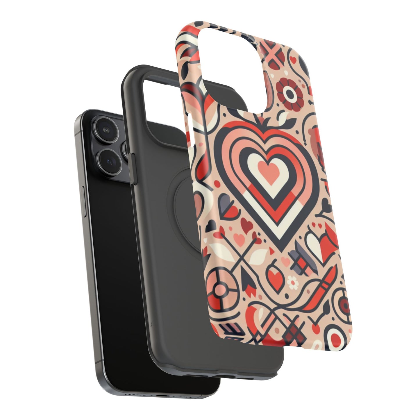 Heartfelt Impact-Resistant Phone Cases, Durable Phone Covers, Love-Themed Accessories, Valentine's Gifts, Unique Tech Cases