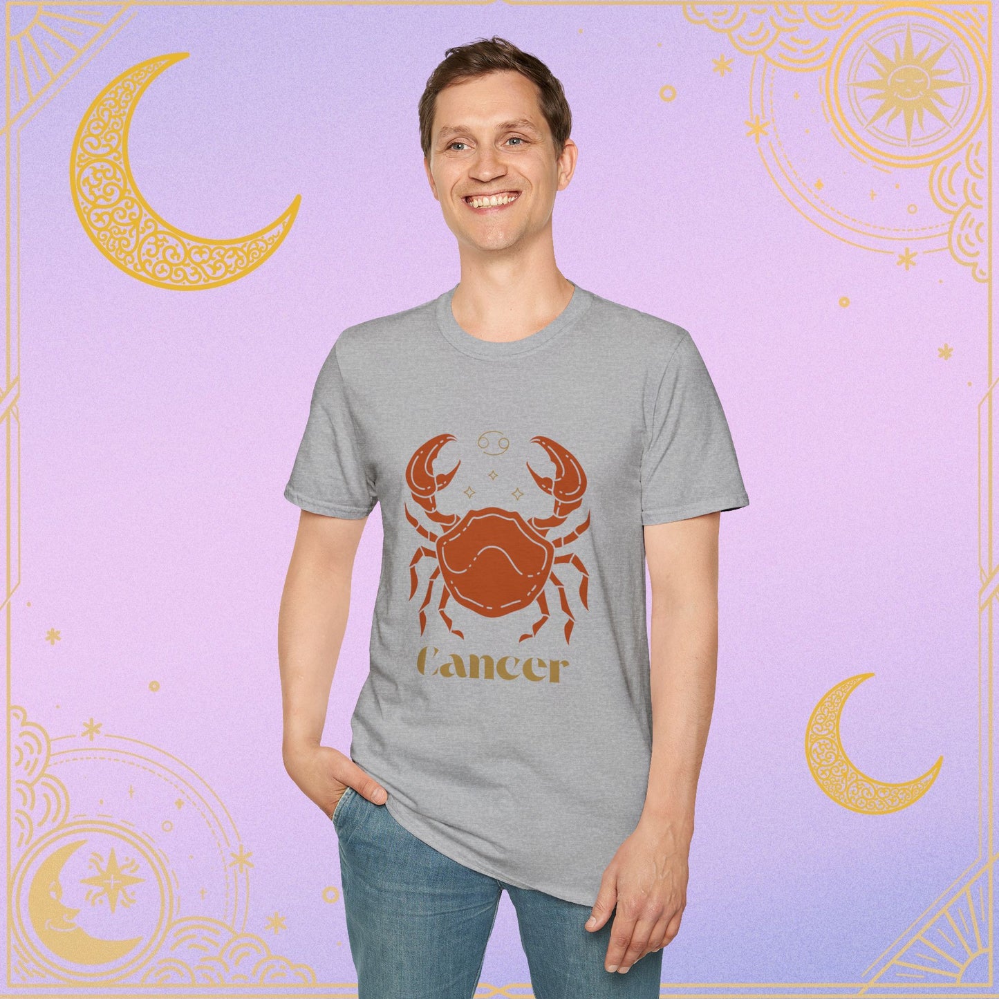 Cancer Zodiac Unisex Softstyle T-Shirt, Astrology Shirt, Horoscope Tee, Gift for Astrology Lovers, Birthday Gift, Zodiac Sign Apparel