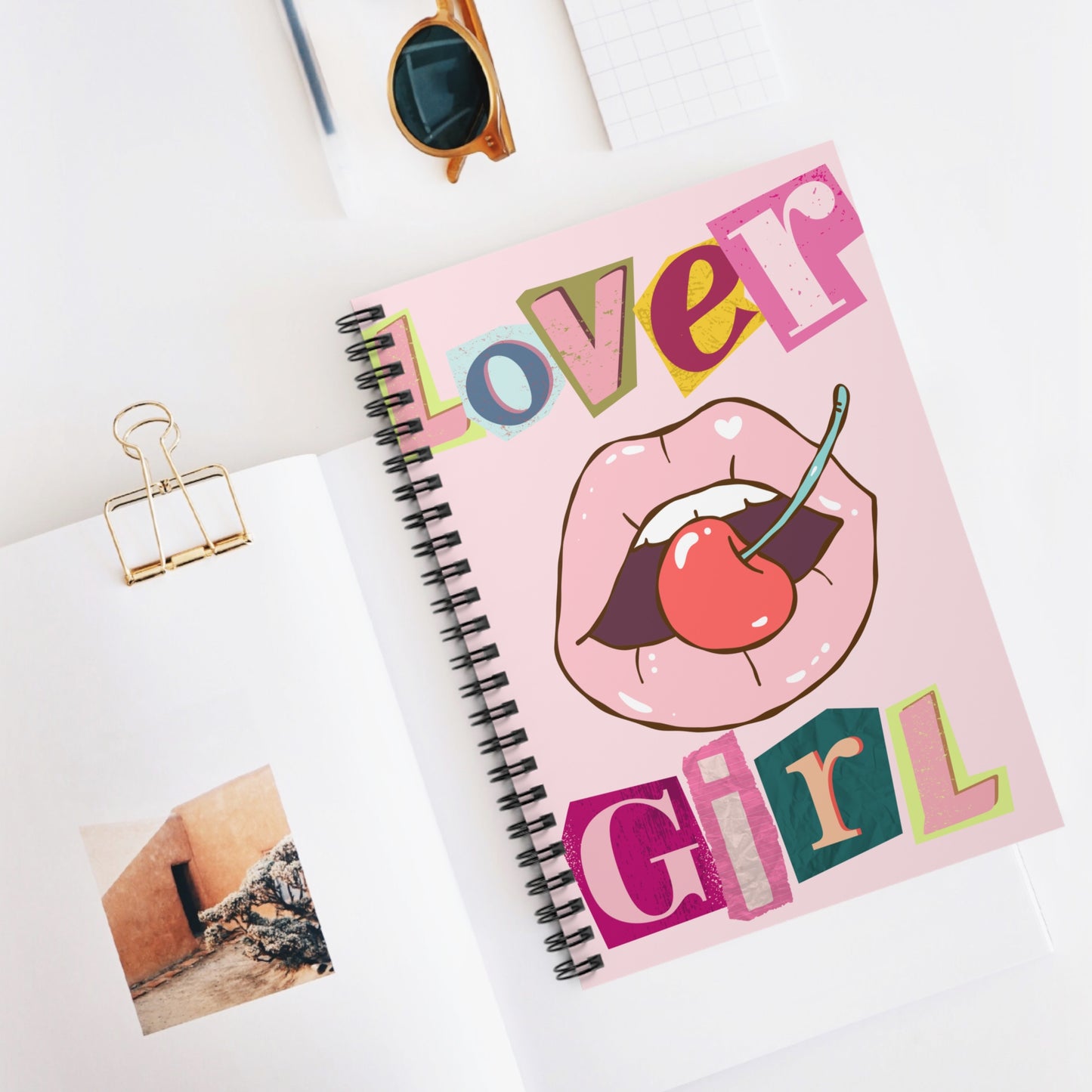 Lover Girl Spiral Notebook - Cute Stationery for Note-taking, Journaling, Gift Ideas for Students, Fun, Trendy, Pink Aesthetic