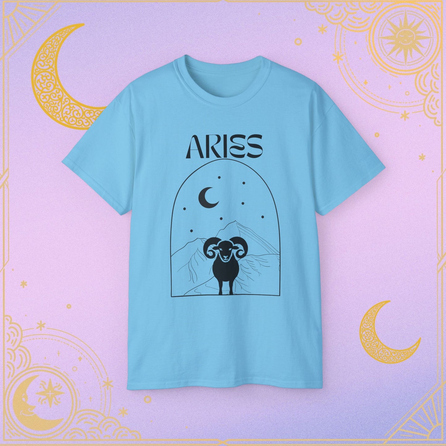 Astrology Aries Tee, Unisex Cotton Shirt, Zodiac Graphic T-Shirt, Birthday Gift, Horoscope Apparel, Astrology Fashion