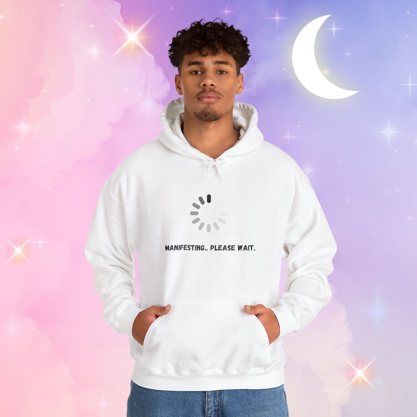 Manifesting Hoodie - Unisex Heavy Blend™ Sweatshirt, Cozy Layer for Dreamers, Gift for Friends, Affirmation Apparel, Self-Care Fashion