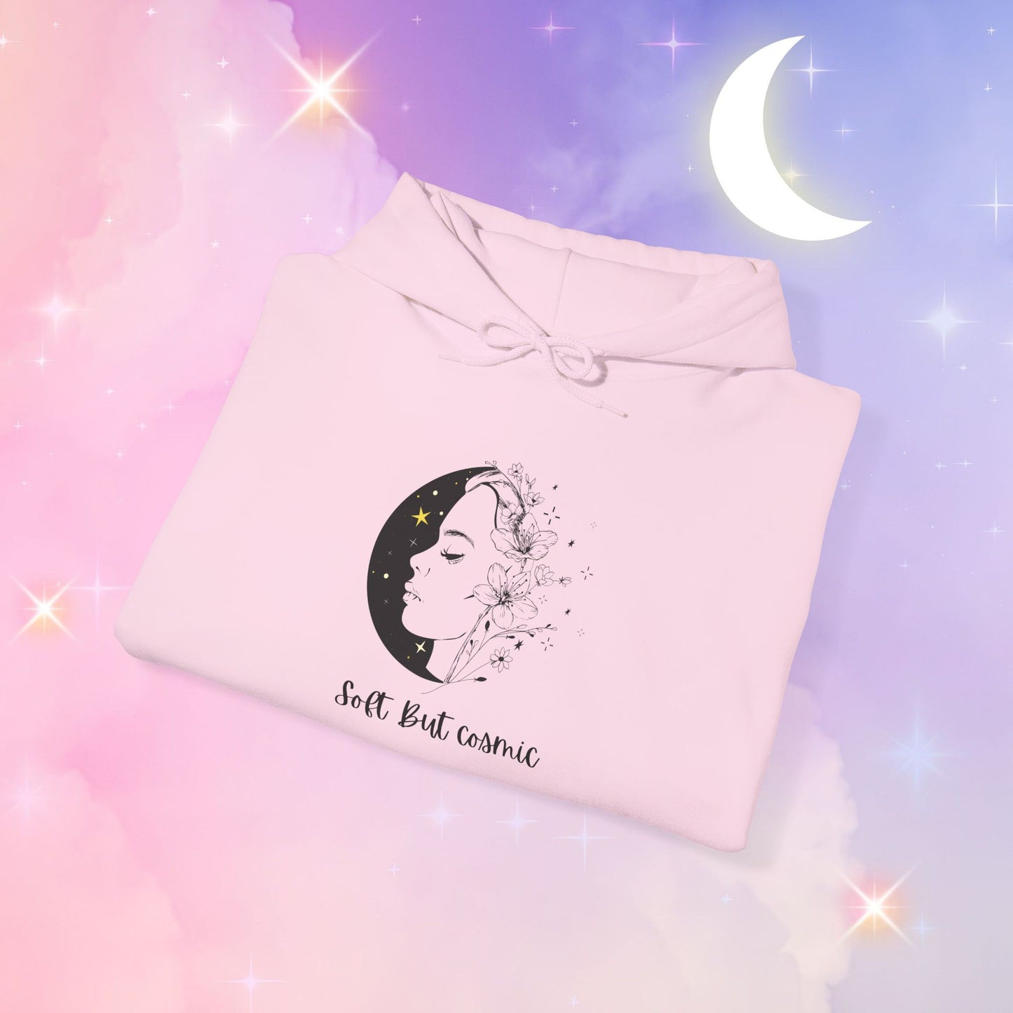 Moonlit Inspiration Unisex Heavy Blend Hoodie, Cozy Sweatshirt for Self-Care, Gift for Her, Custom Quote Apparel, Winter Fashion