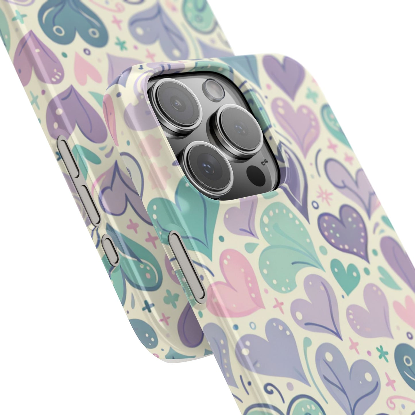 Whimsical Heart Slim Phone Case - Cute Coaster, Valentine's Gift, Gift for Her, Love-themed Case, Colorful Phone Accessory