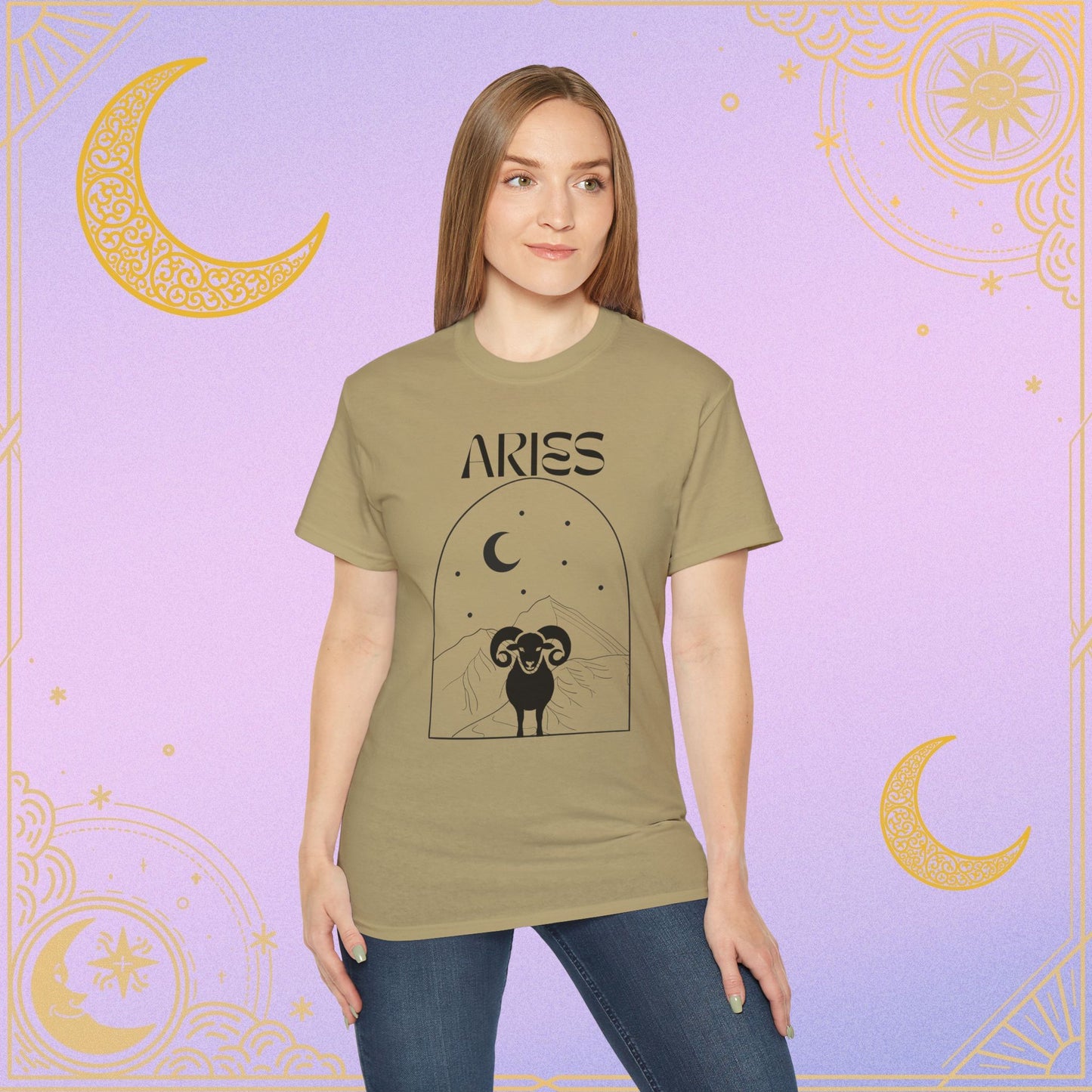 Astrology Aries Tee, Unisex Cotton Shirt, Zodiac Graphic T-Shirt, Birthday Gift, Horoscope Apparel, Astrology Fashion