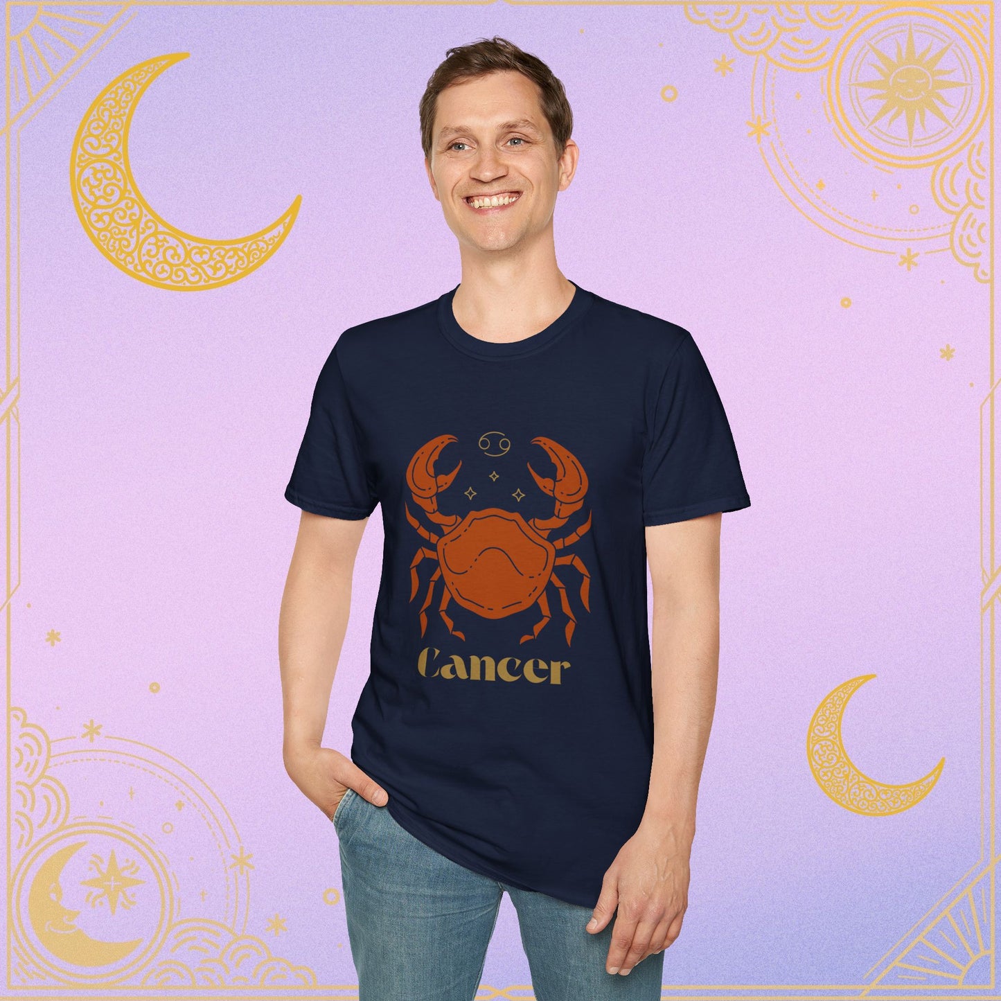 Cancer Zodiac Unisex Softstyle T-Shirt, Astrology Shirt, Horoscope Tee, Gift for Astrology Lovers, Birthday Gift, Zodiac Sign Apparel