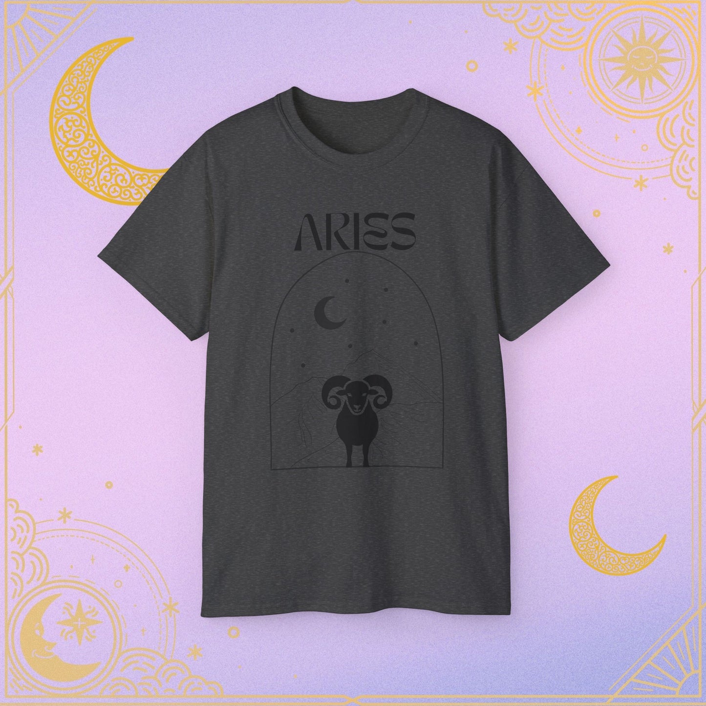 Astrology Aries Tee, Unisex Cotton Shirt, Zodiac Graphic T-Shirt, Birthday Gift, Horoscope Apparel, Astrology Fashion