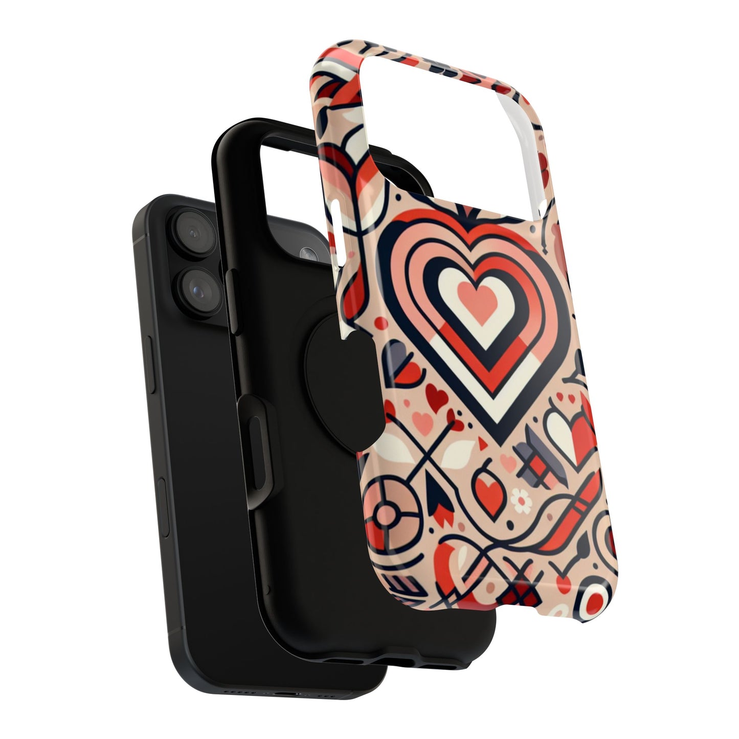 Heartfelt Impact-Resistant Phone Cases, Durable Phone Covers, Love-Themed Accessories, Valentine's Gifts, Unique Tech Cases