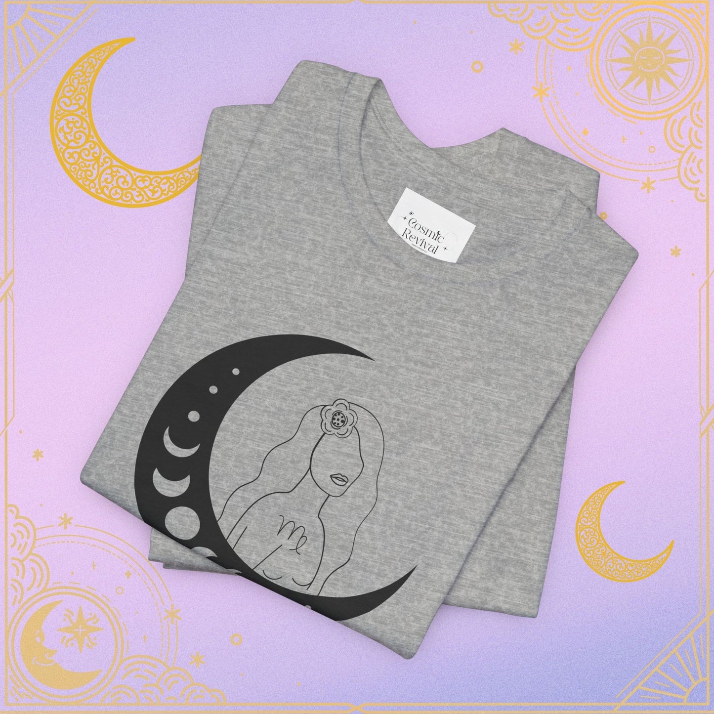 Virgo Moon Zodiac T-Shirt, Astrology Tee, Horoscope Gift, Celestial Apparel, Unisex Astrology Shirt