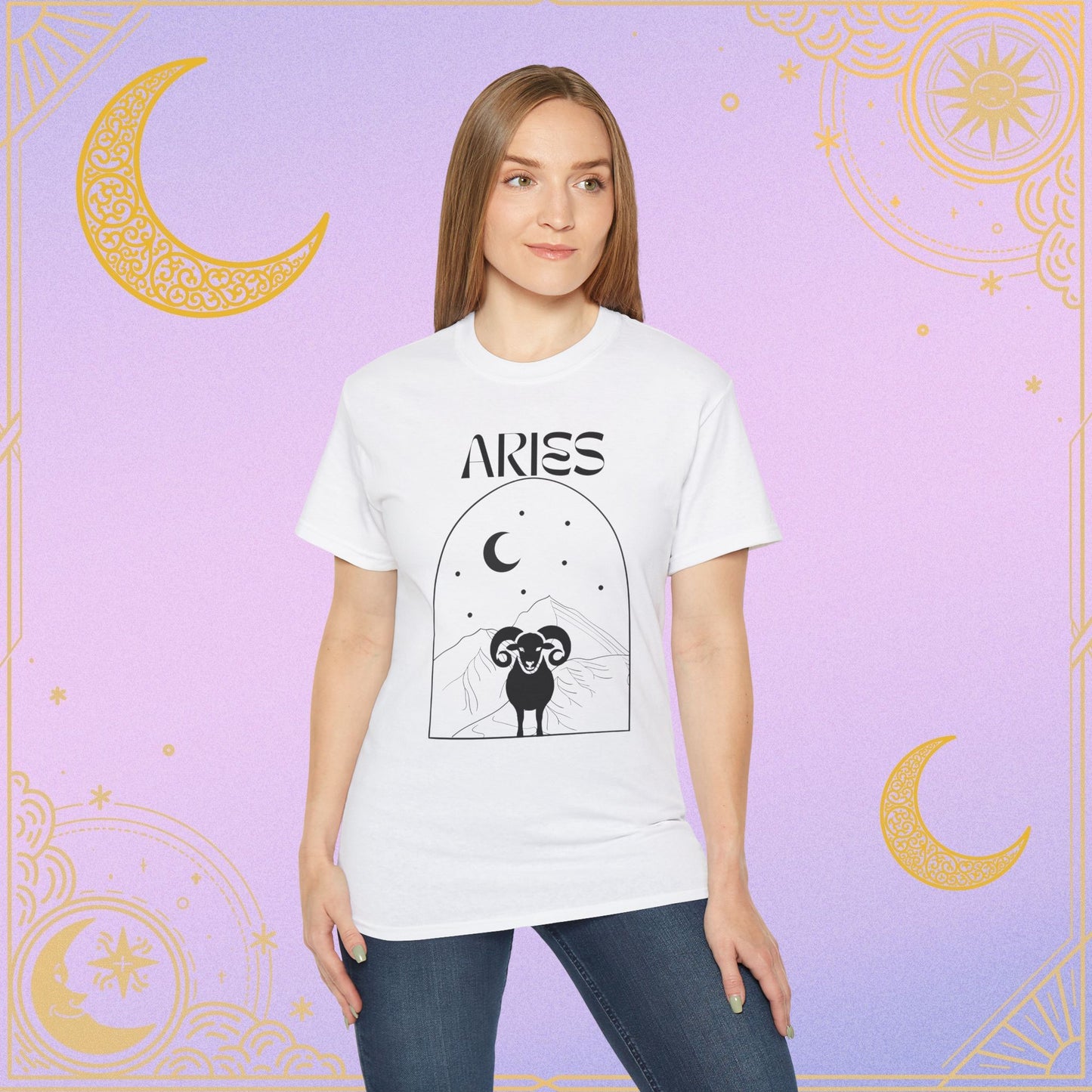 Astrology Aries Tee, Unisex Cotton Shirt, Zodiac Graphic T-Shirt, Birthday Gift, Horoscope Apparel, Astrology Fashion
