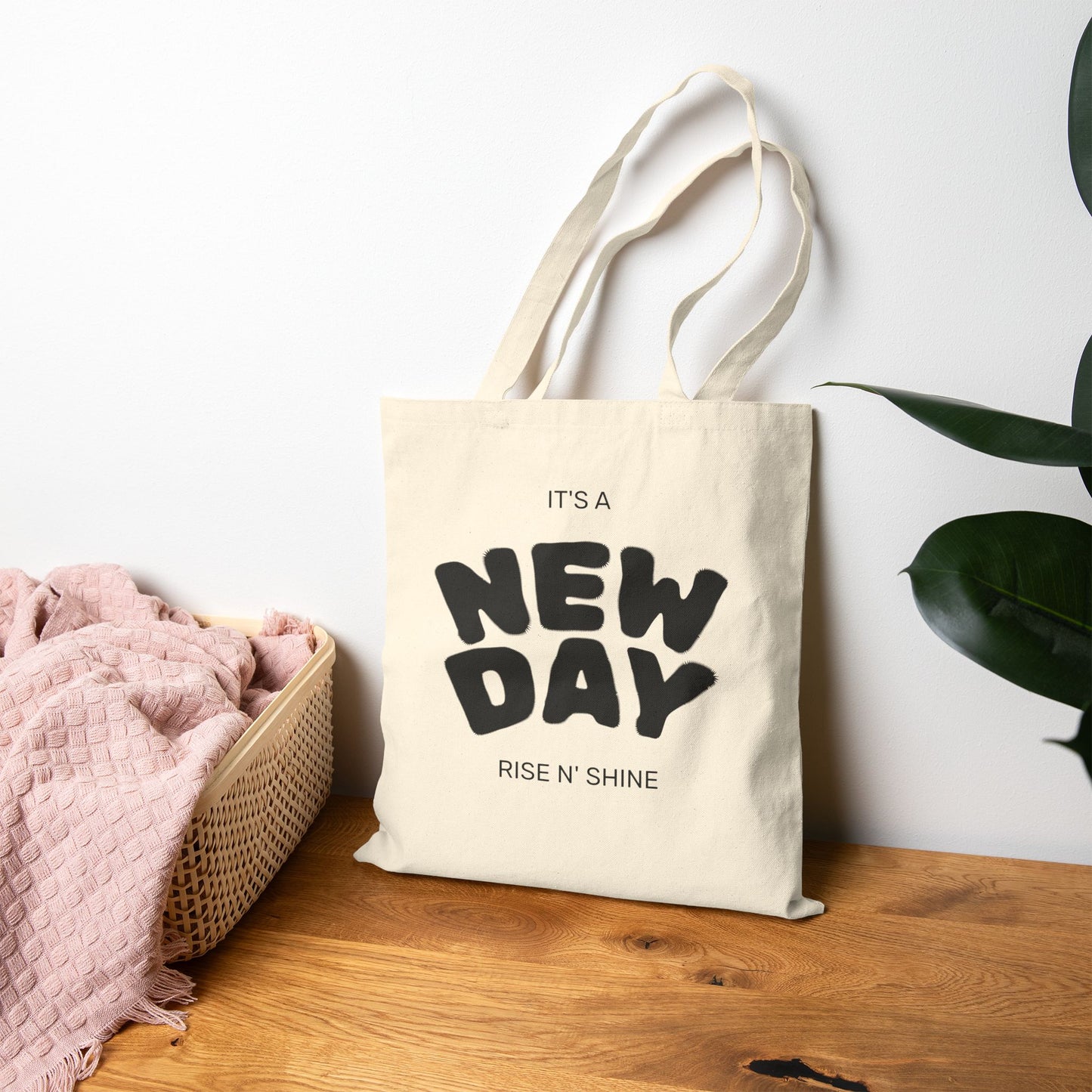 Inspirational Cotton Canvas Tote Bag - Eco-Friendly, Reusable Shopping Bag for Daily Use, Gift for Friends, New Beginnings