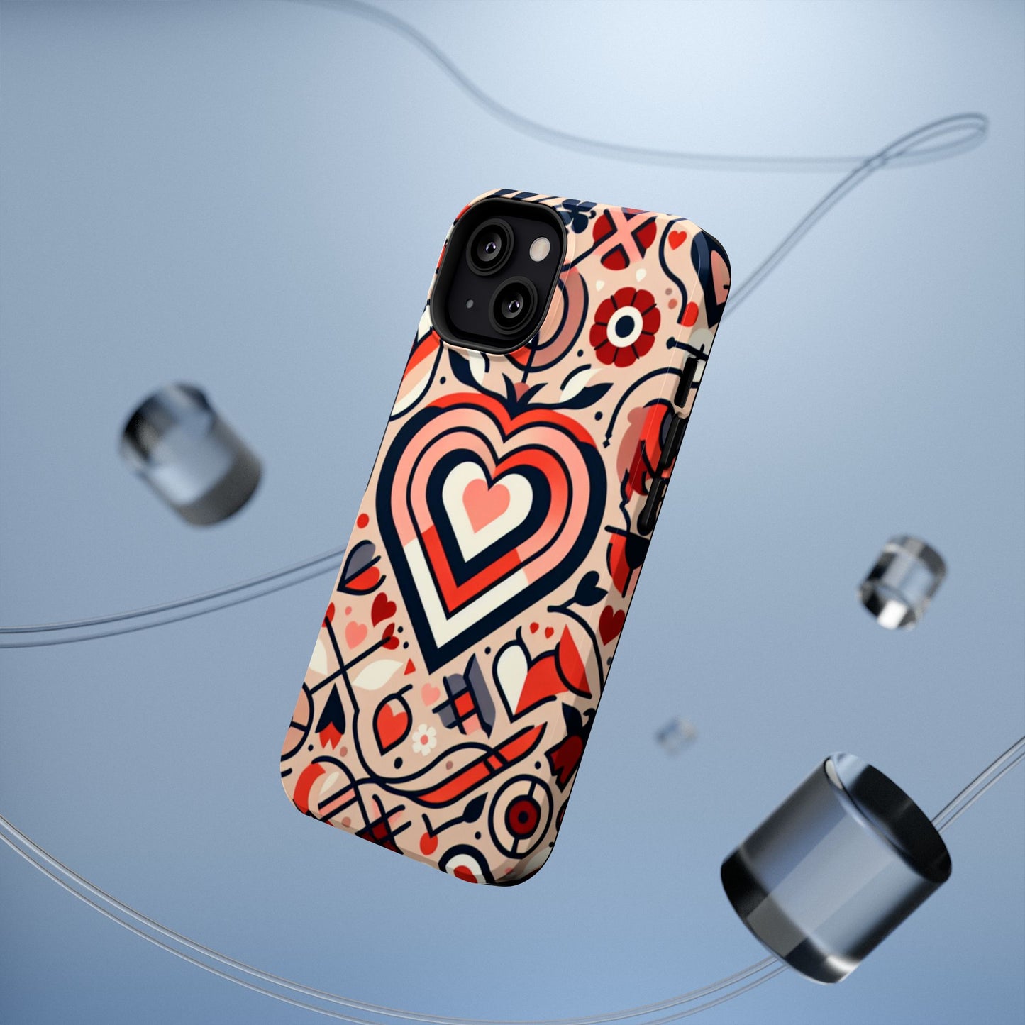 Heartfelt Impact-Resistant Phone Cases, Durable Phone Covers, Love-Themed Accessories, Valentine's Gifts, Unique Tech Cases