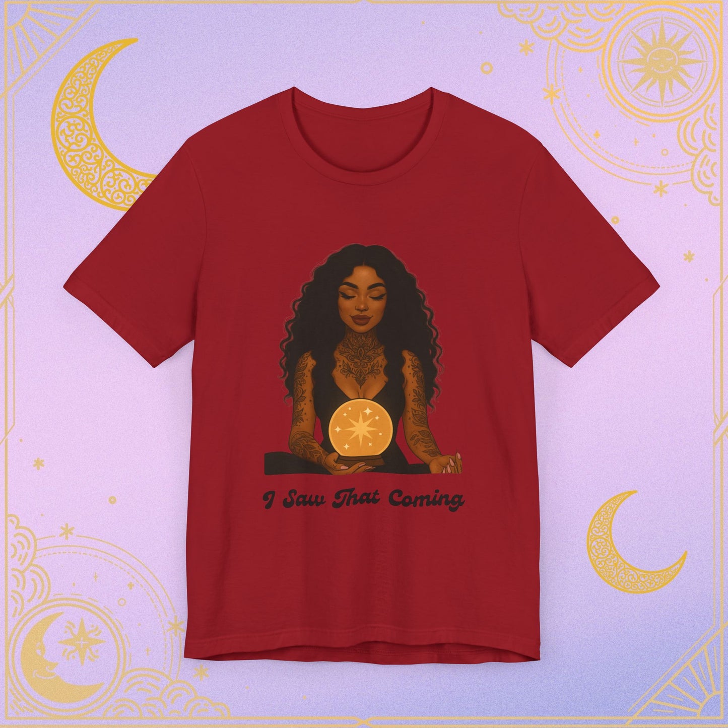 Tarot-Inspired Unisex T-Shirt, I Saw That Coming Tee, Horoscope Gift, Astrology Apparel, Mystic Vibes Shirt, Spiritual Fashion