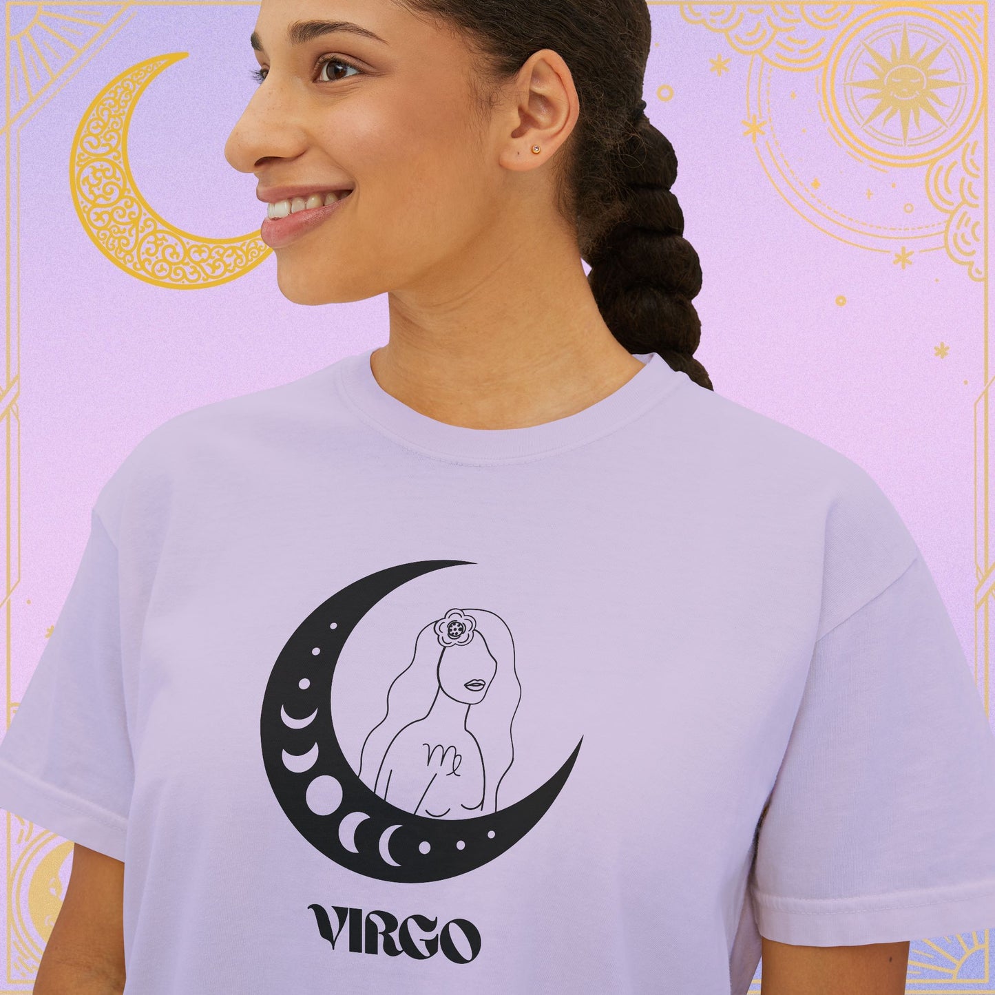 Virgo Astrology Women's Boxy Tee, Celestial Graphic Tee, Horoscope T-Shirt, Astrology Clothing, Gift for Virgo