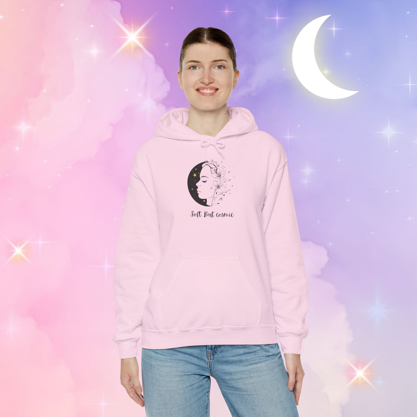 Moonlit Inspiration Unisex Heavy Blend Hoodie, Cozy Sweatshirt for Self-Care, Gift for Her, Custom Quote Apparel, Winter Fashion