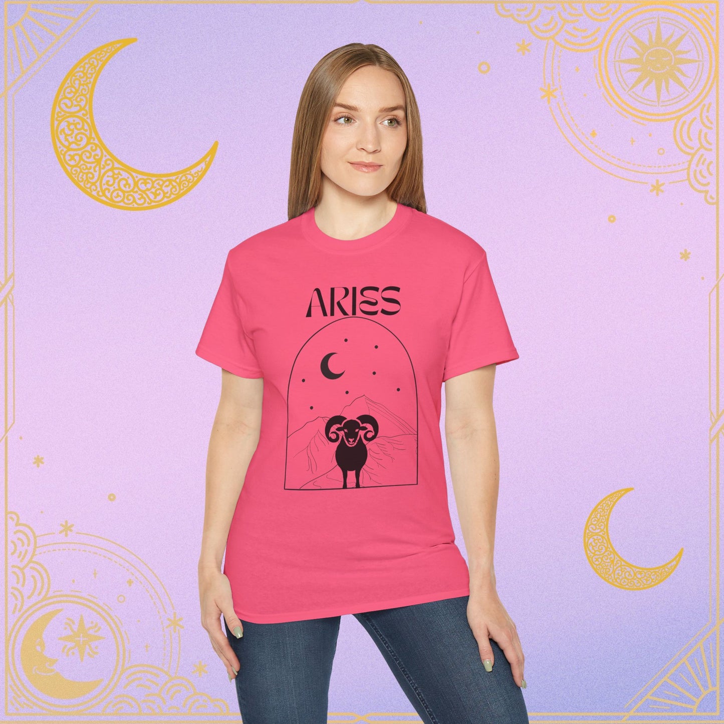Astrology Aries Tee, Unisex Cotton Shirt, Zodiac Graphic T-Shirt, Birthday Gift, Horoscope Apparel, Astrology Fashion