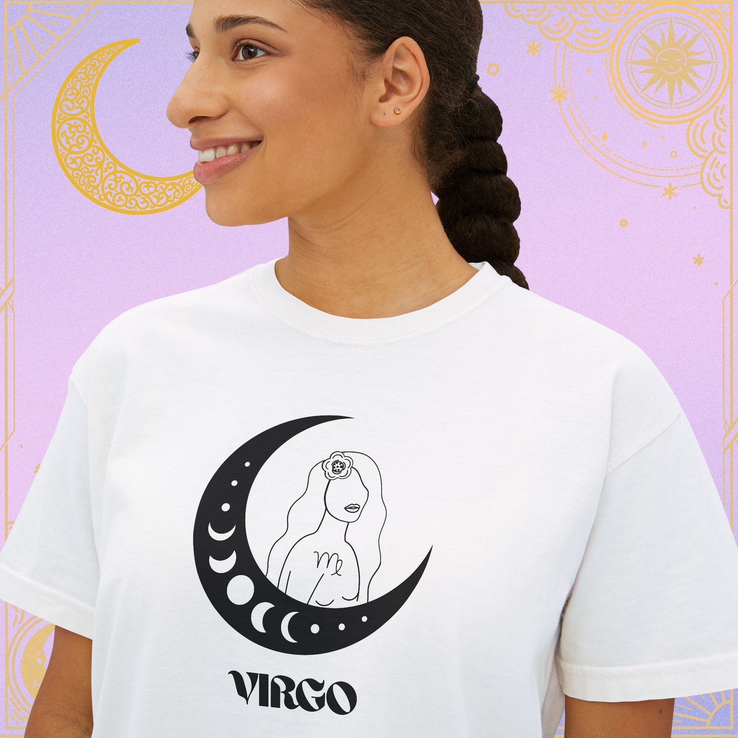Virgo Astrology Women's Boxy Tee, Celestial Graphic Tee, Horoscope T-Shirt, Astrology Clothing, Gift for Virgo
