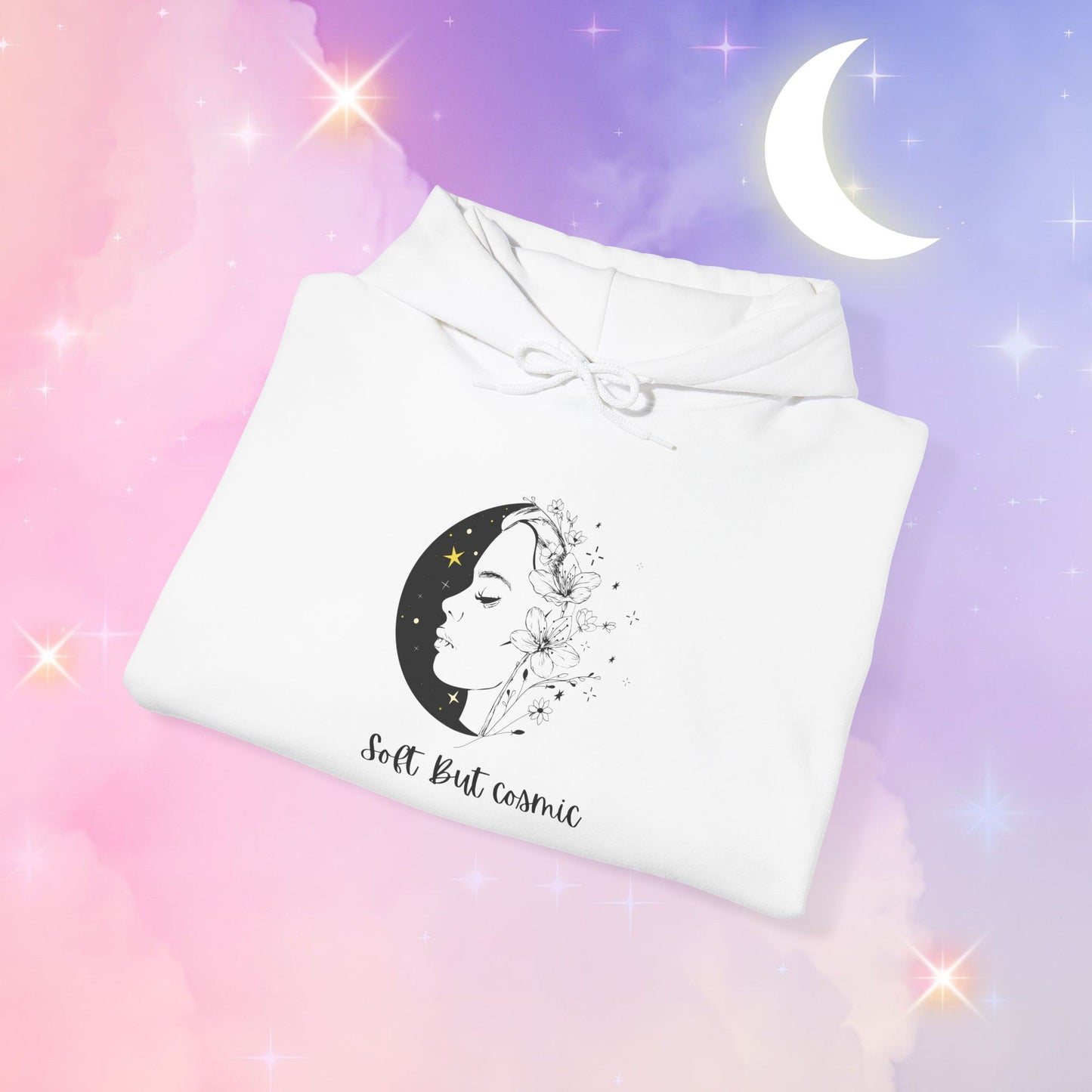 Moonlit Inspiration Unisex Heavy Blend Hoodie, Cozy Sweatshirt for Self-Care, Gift for Her, Custom Quote Apparel, Winter Fashion