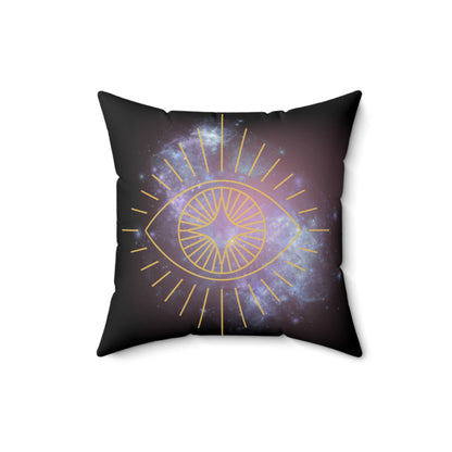 Galactic Eye and Moon Decorative Pillow | Cosmic Home Decor, Celestial Accent Cushion, Bedroom Art, Astrology Gift, Spiritual Pillow