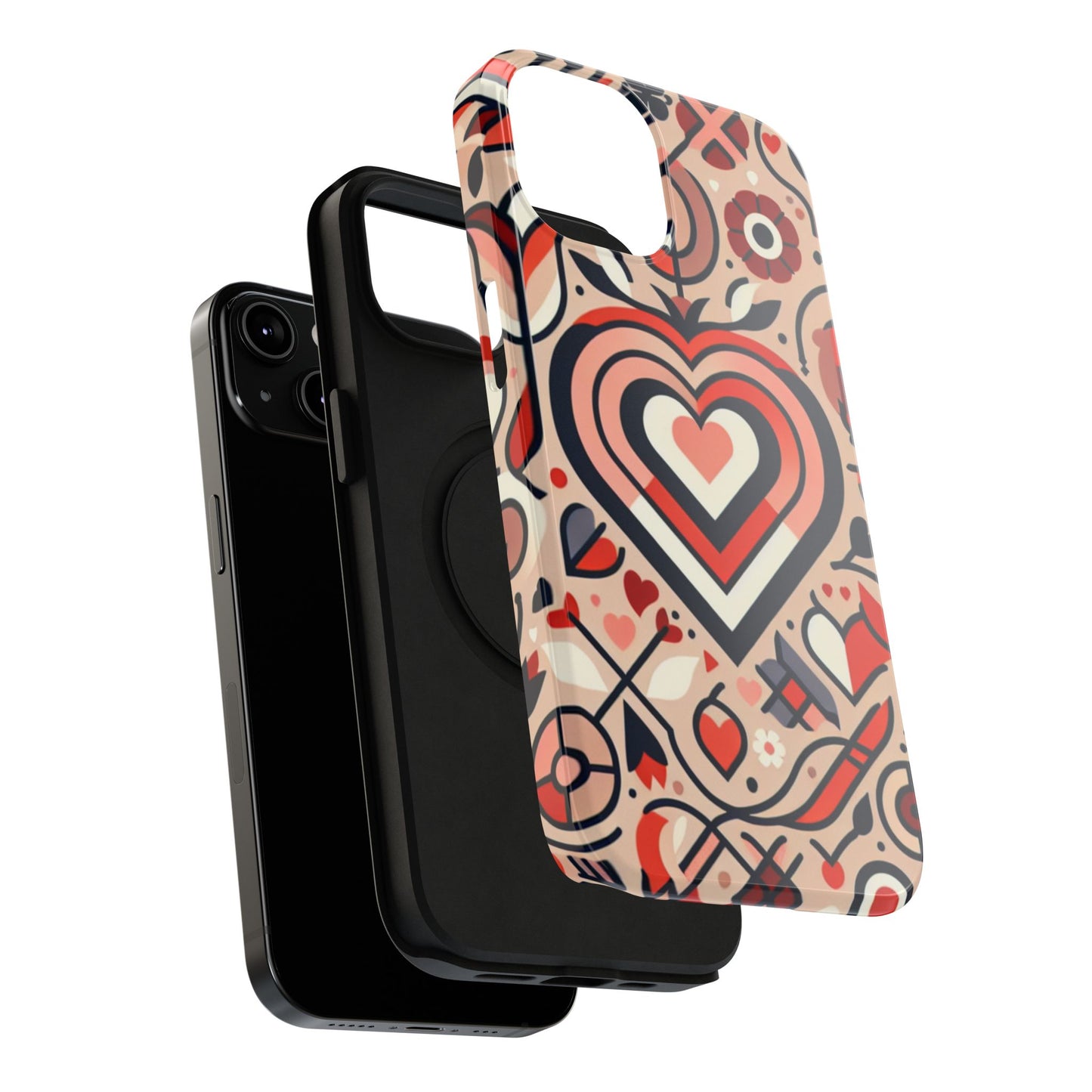 Heartfelt Impact-Resistant Phone Cases, Durable Phone Covers, Love-Themed Accessories, Valentine's Gifts, Unique Tech Cases