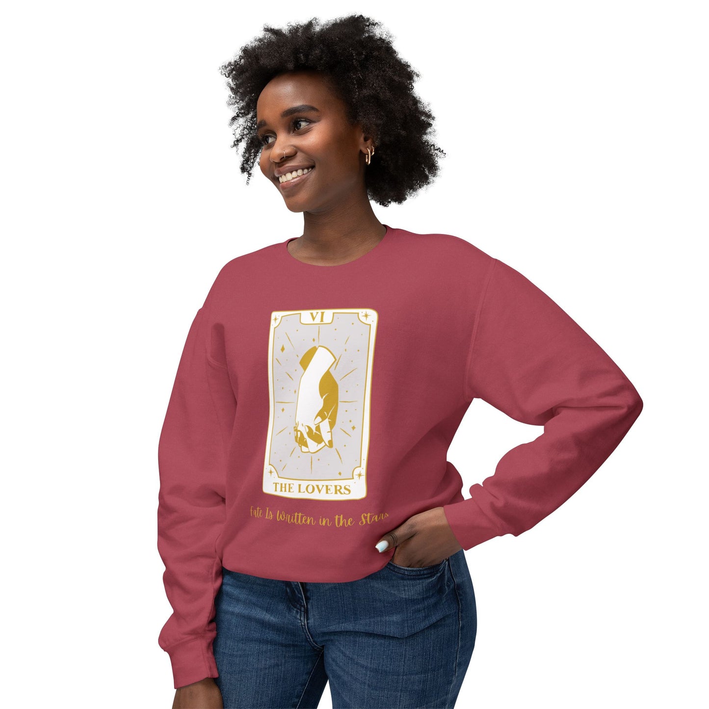 Unisex Tarot Lovers Sweatshirt, Romantic Gift, Astrology Apparel, Cozy Crewneck, Relationship Celebration, Thoughtful Present