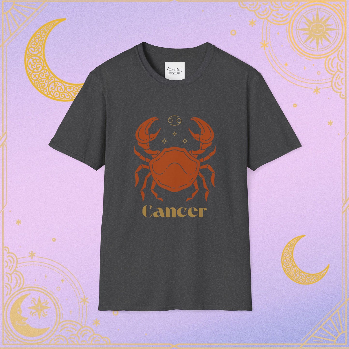 Cancer Zodiac Unisex Softstyle T-Shirt, Astrology Shirt, Horoscope Tee, Gift for Astrology Lovers, Birthday Gift, Zodiac Sign Apparel