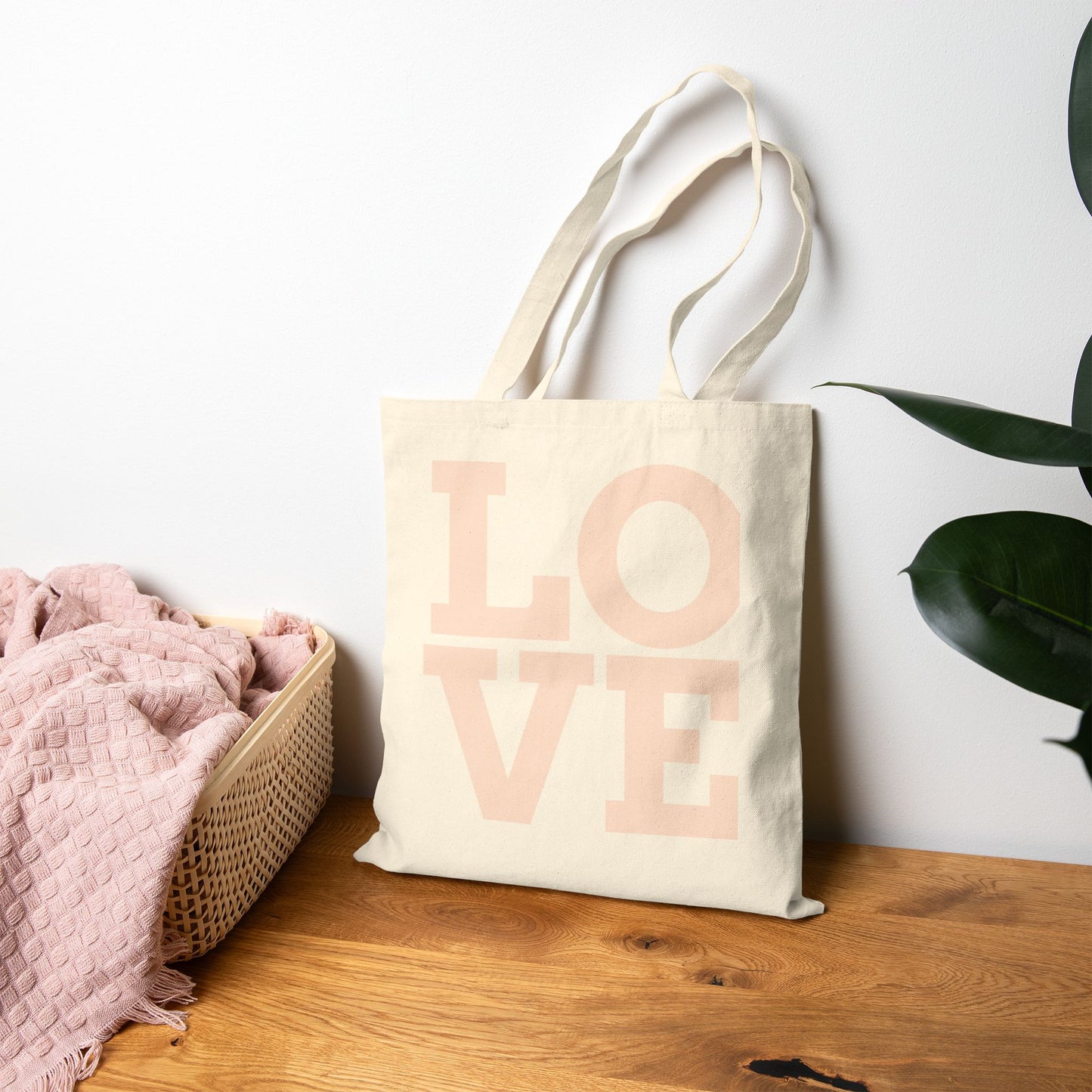 Love Canvas Tote Bag - Eco-Friendly Shopping, Gift for Her, Beach Bag, Grocery Tote, Stylish Everyday Use