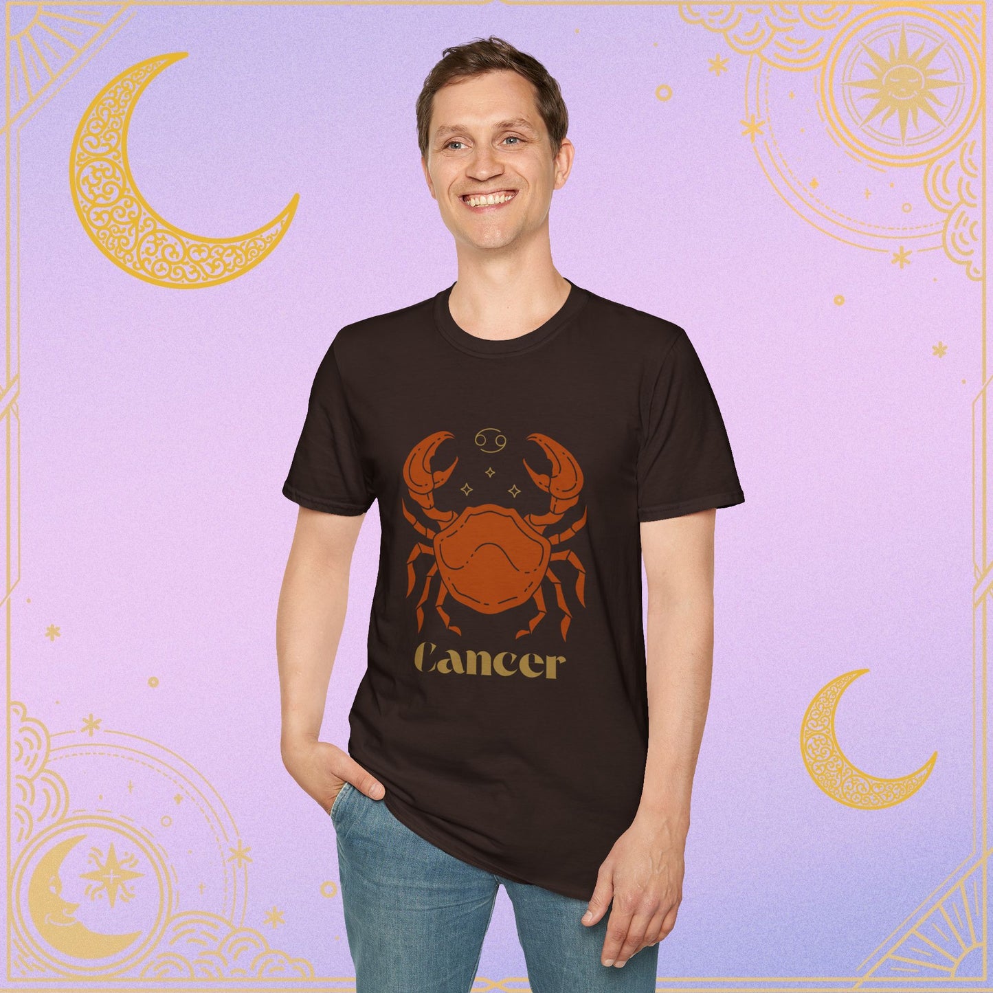 Cancer Zodiac Unisex Softstyle T-Shirt, Astrology Shirt, Horoscope Tee, Gift for Astrology Lovers, Birthday Gift, Zodiac Sign Apparel