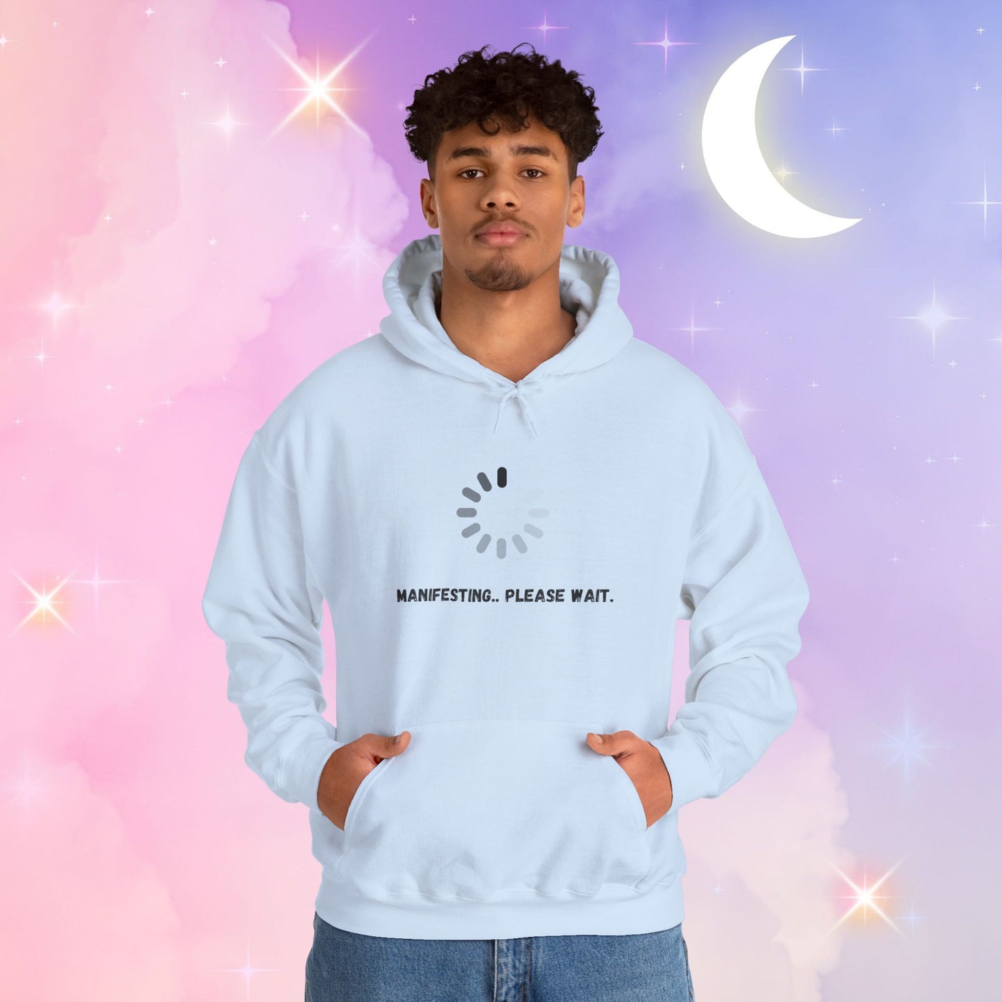 Manifesting Hoodie - Unisex Heavy Blend™ Sweatshirt, Cozy Layer for Dreamers, Gift for Friends, Affirmation Apparel, Self-Care Fashion
