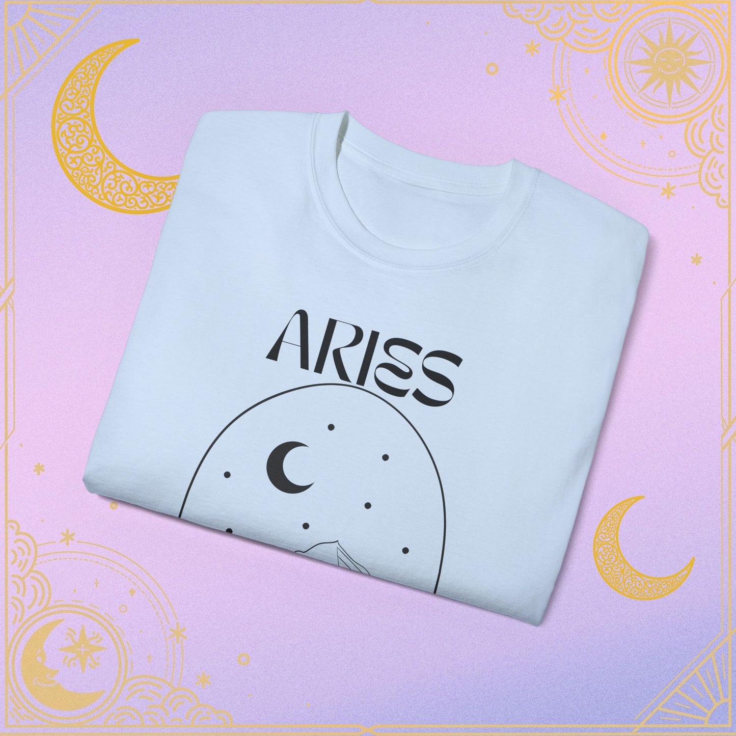 Astrology Aries Tee, Unisex Cotton Shirt, Zodiac Graphic T-Shirt, Birthday Gift, Horoscope Apparel, Astrology Fashion