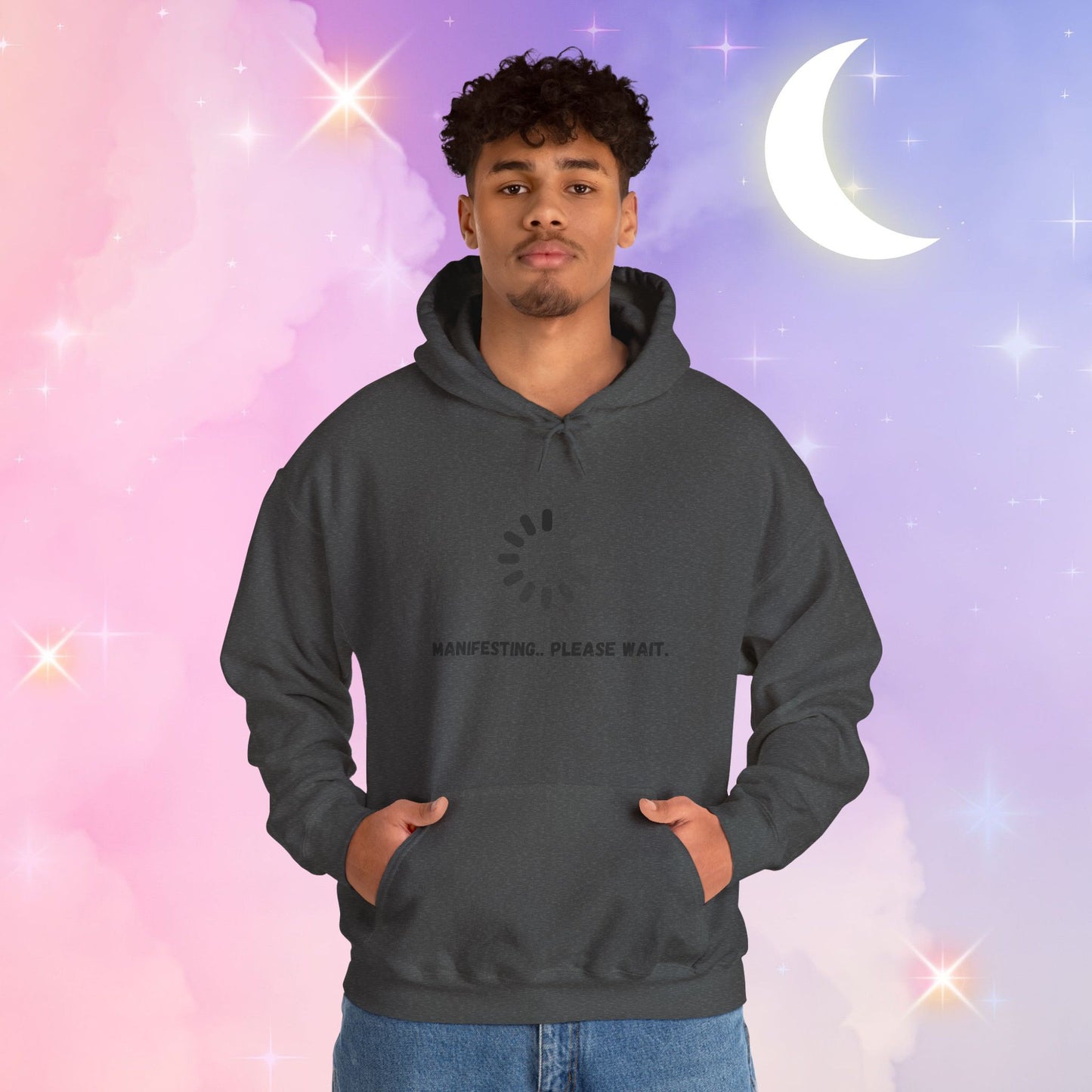 Manifesting Hoodie - Unisex Heavy Blend™ Sweatshirt, Cozy Layer for Dreamers, Gift for Friends, Affirmation Apparel, Self-Care Fashion