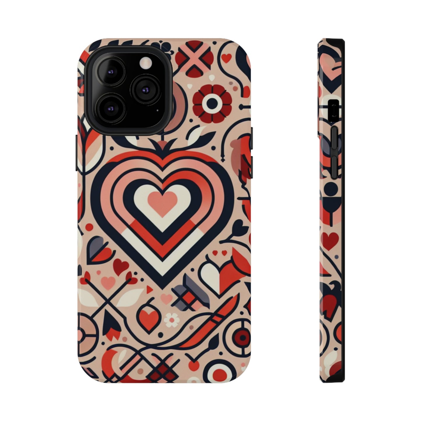 Heartfelt Impact-Resistant Phone Cases, Durable Phone Covers, Love-Themed Accessories, Valentine's Gifts, Unique Tech Cases