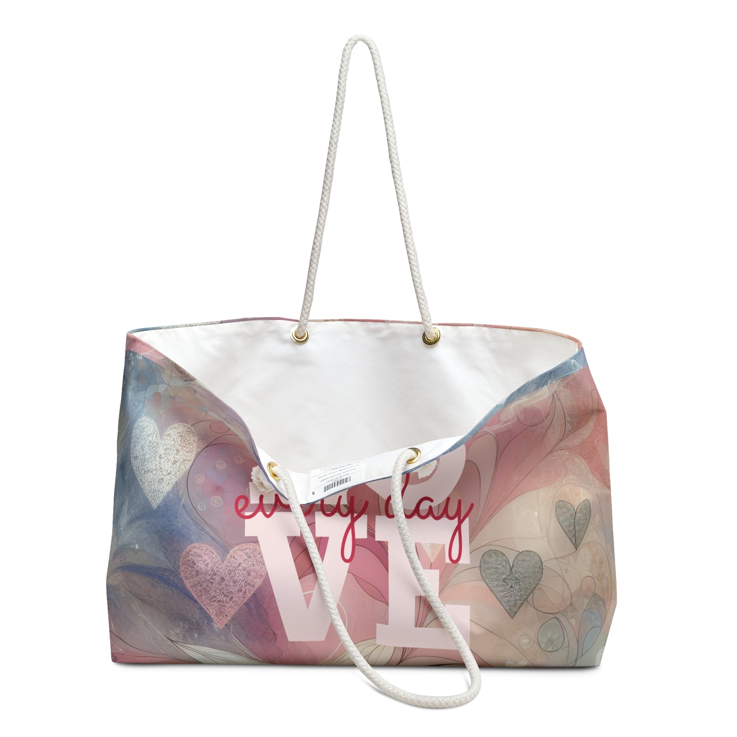 Romantic Heart-Patterned Weekender Bag, Stylish Travel Tote for Weekend Getaways, Beach, Gym, or Everyday Use
