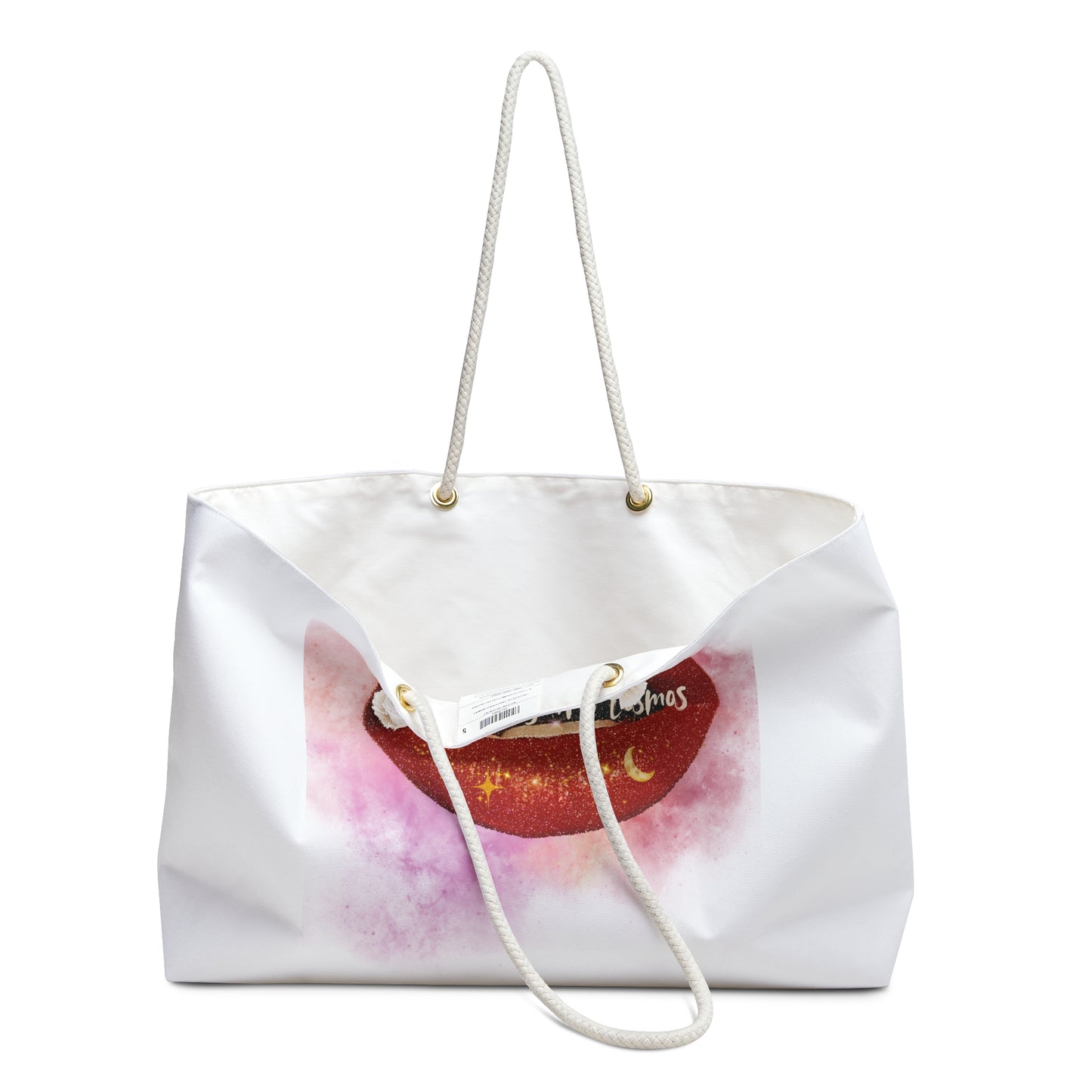 Chic Weekender Bag with Cosmic Kiss Design, Beach Bag, Travel Tote, Gift for Her, Lounge Bag, Overnight Bag