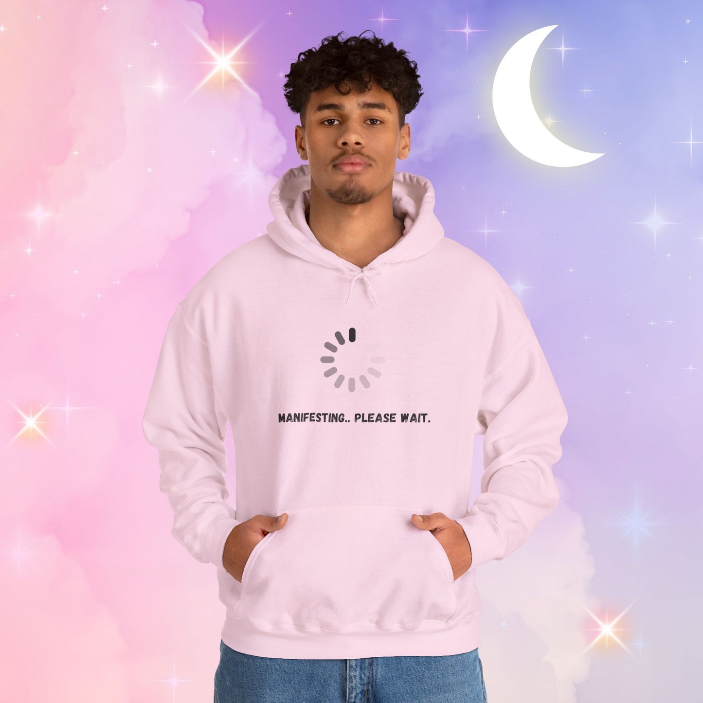 Manifesting Hoodie - Unisex Heavy Blend™ Sweatshirt, Cozy Layer for Dreamers, Gift for Friends, Affirmation Apparel, Self-Care Fashion