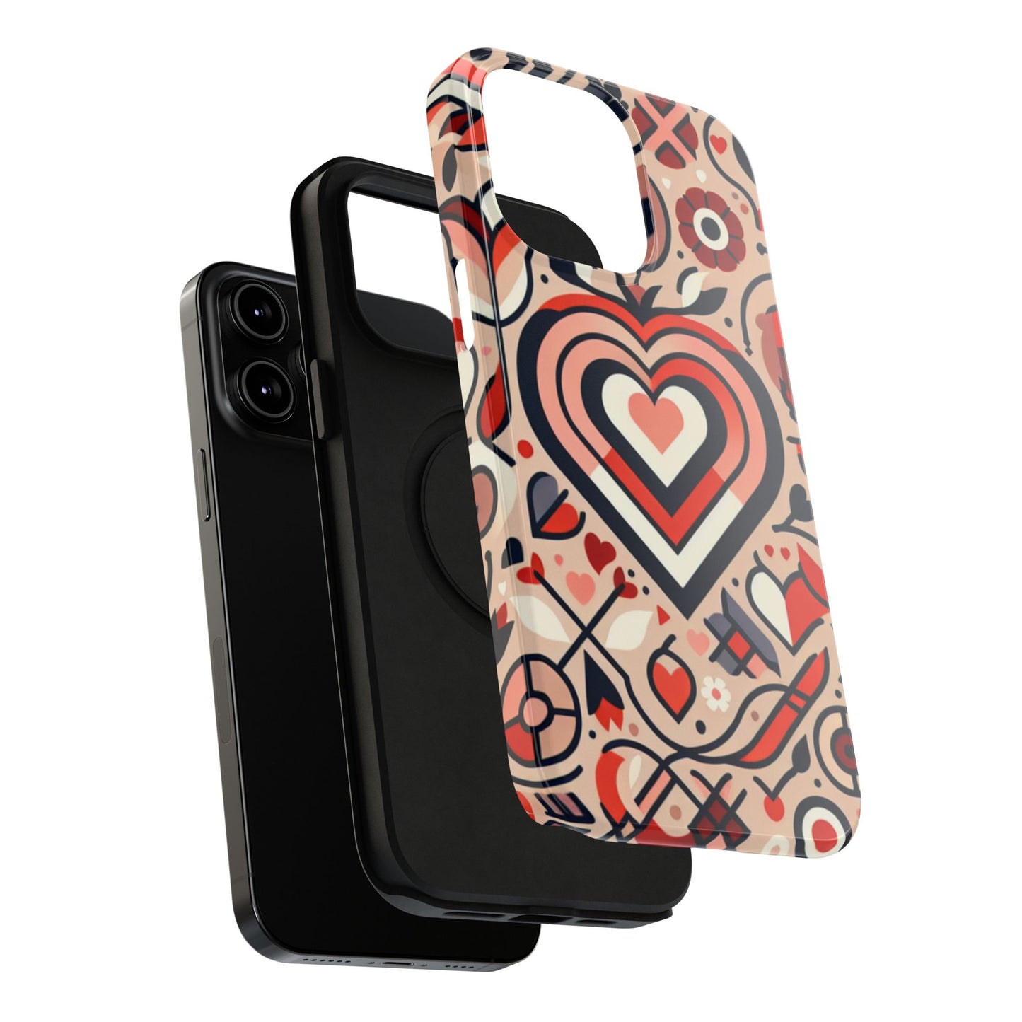 Heartfelt Impact-Resistant Phone Cases, Durable Phone Covers, Love-Themed Accessories, Valentine's Gifts, Unique Tech Cases
