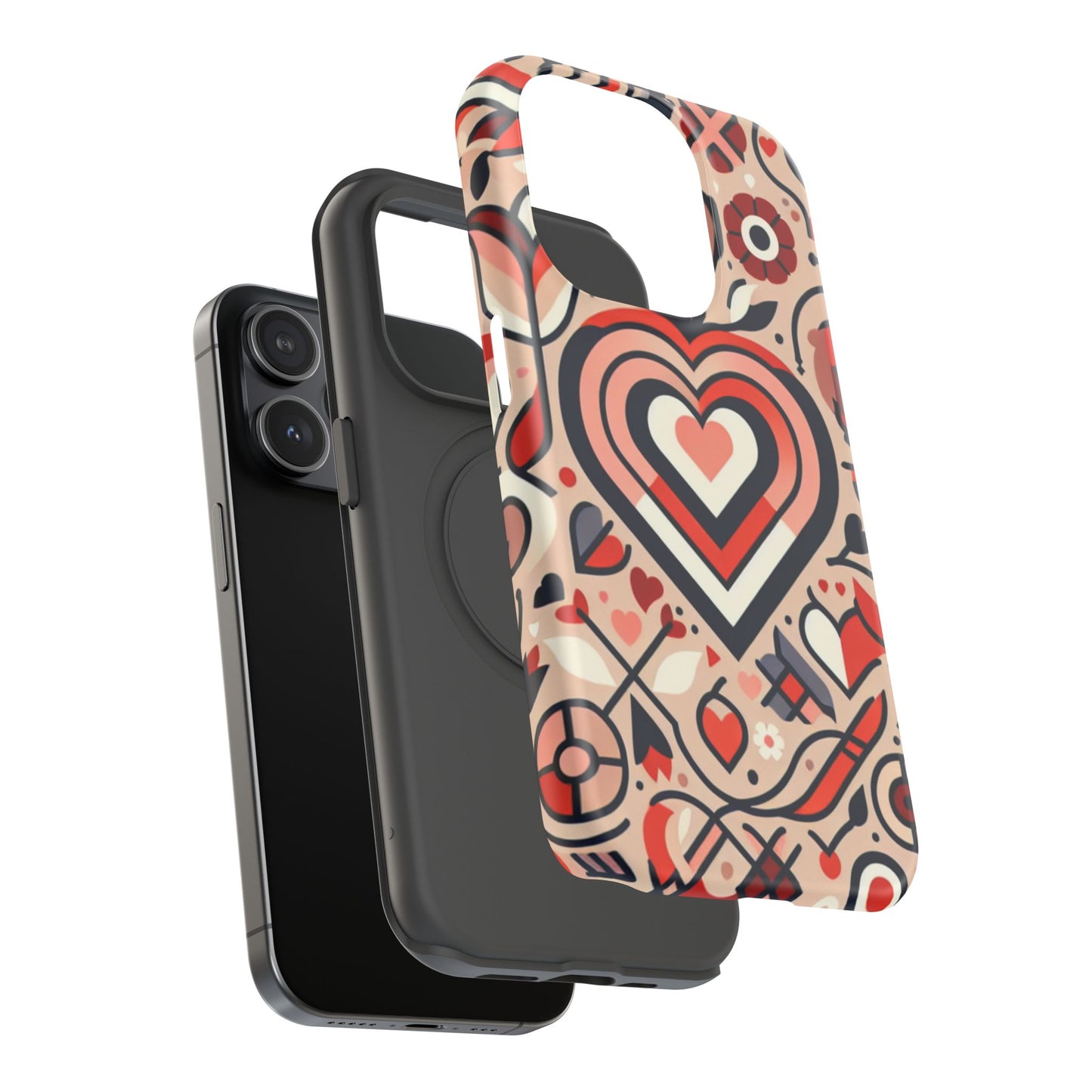Heartfelt Impact-Resistant Phone Cases, Durable Phone Covers, Love-Themed Accessories, Valentine's Gifts, Unique Tech Cases
